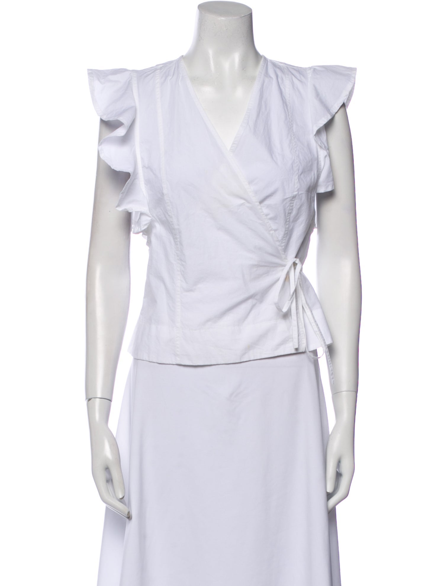 Ganni V-Neck Sleeveless Crop Top