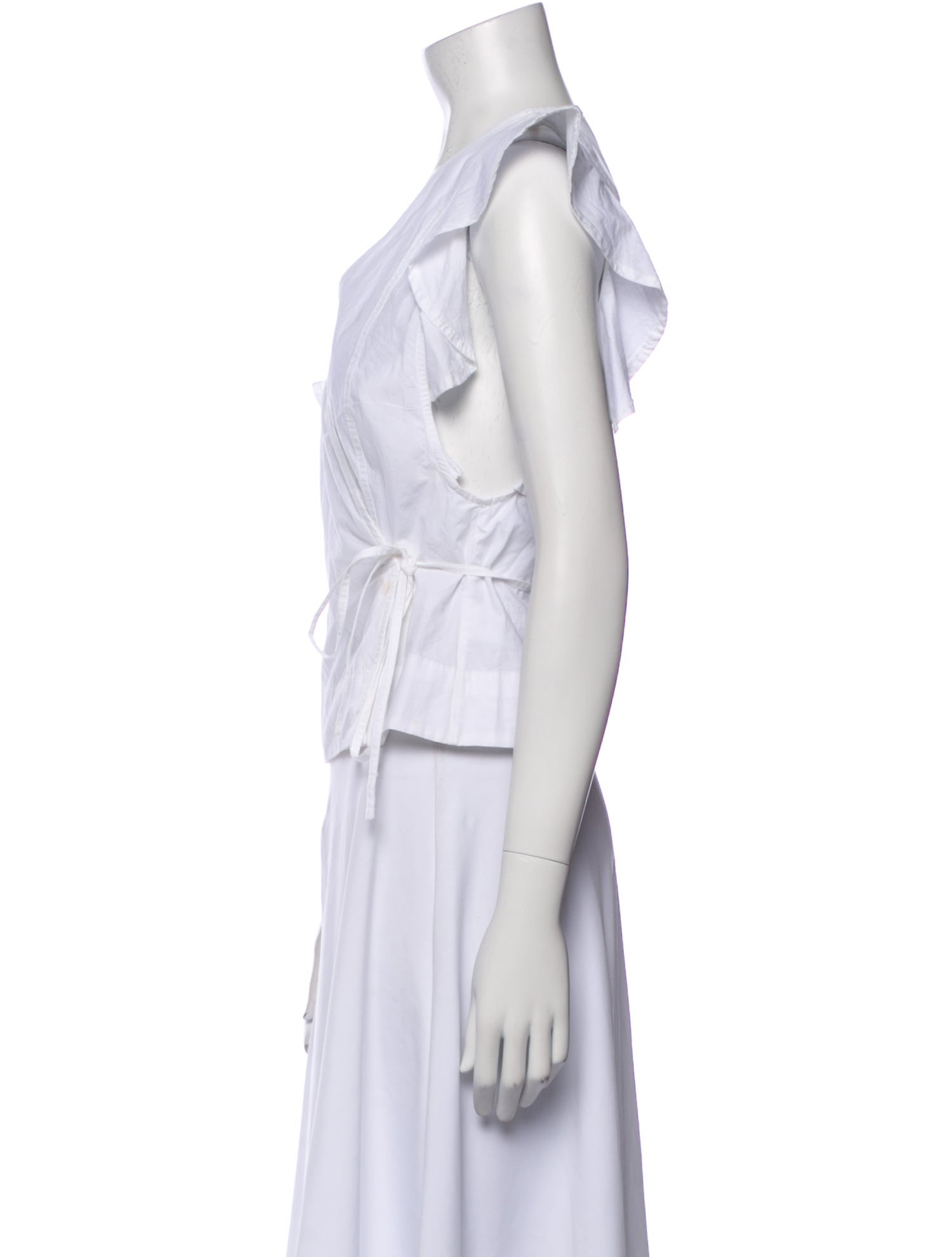 Ganni V-Neck Sleeveless Crop Top