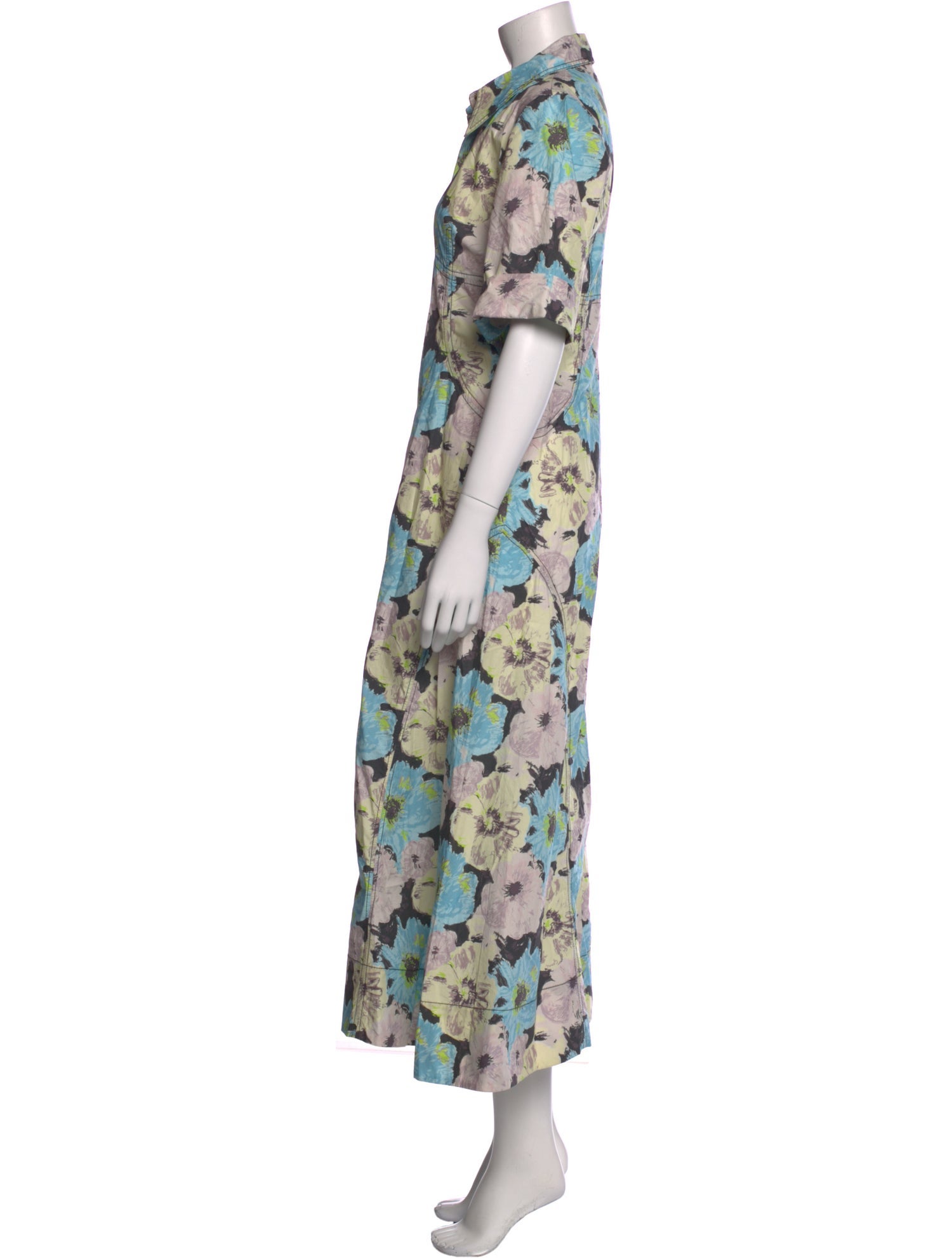 Ganni Floral Print Long Dress