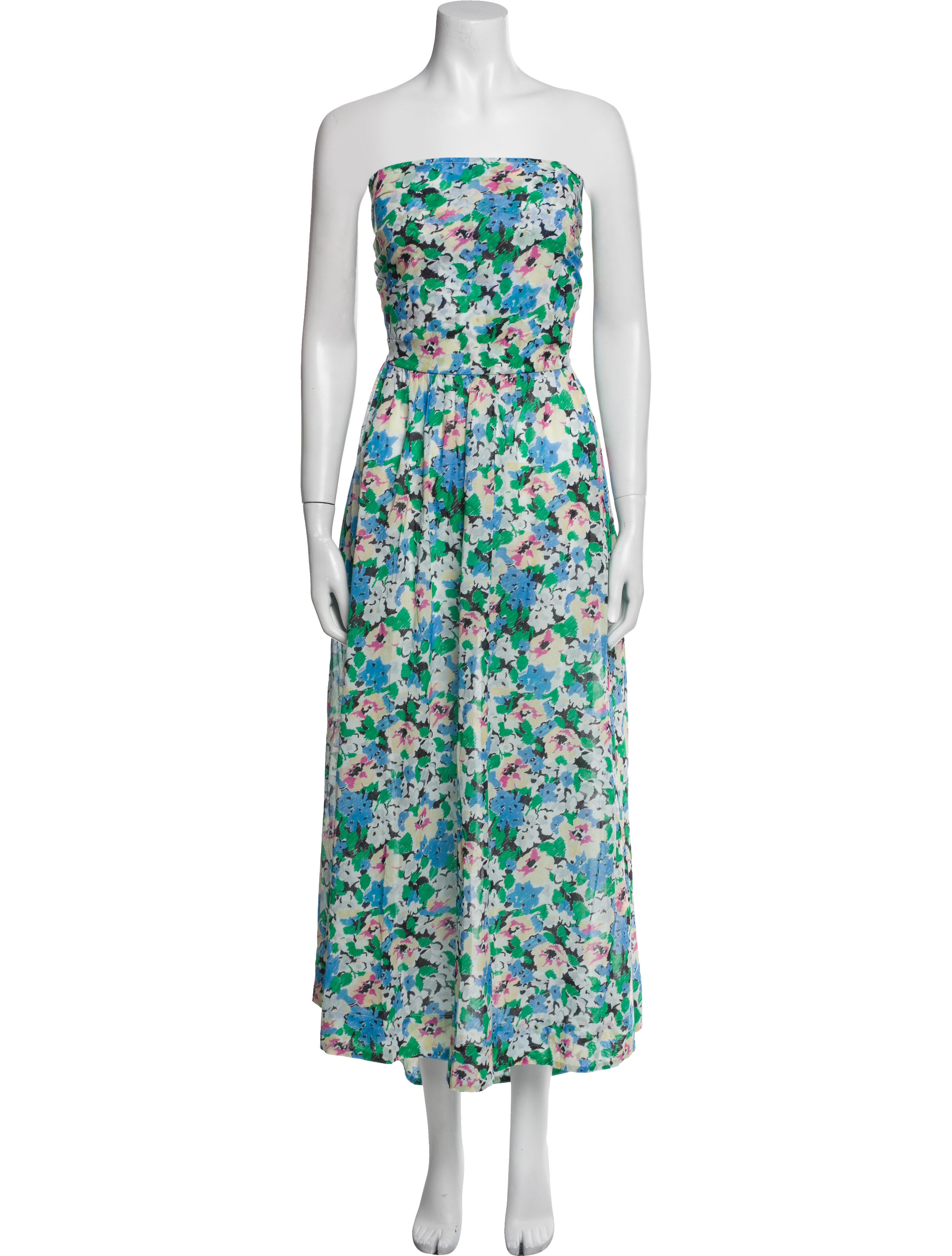 Ganni Floral Print Midi Length Dress
