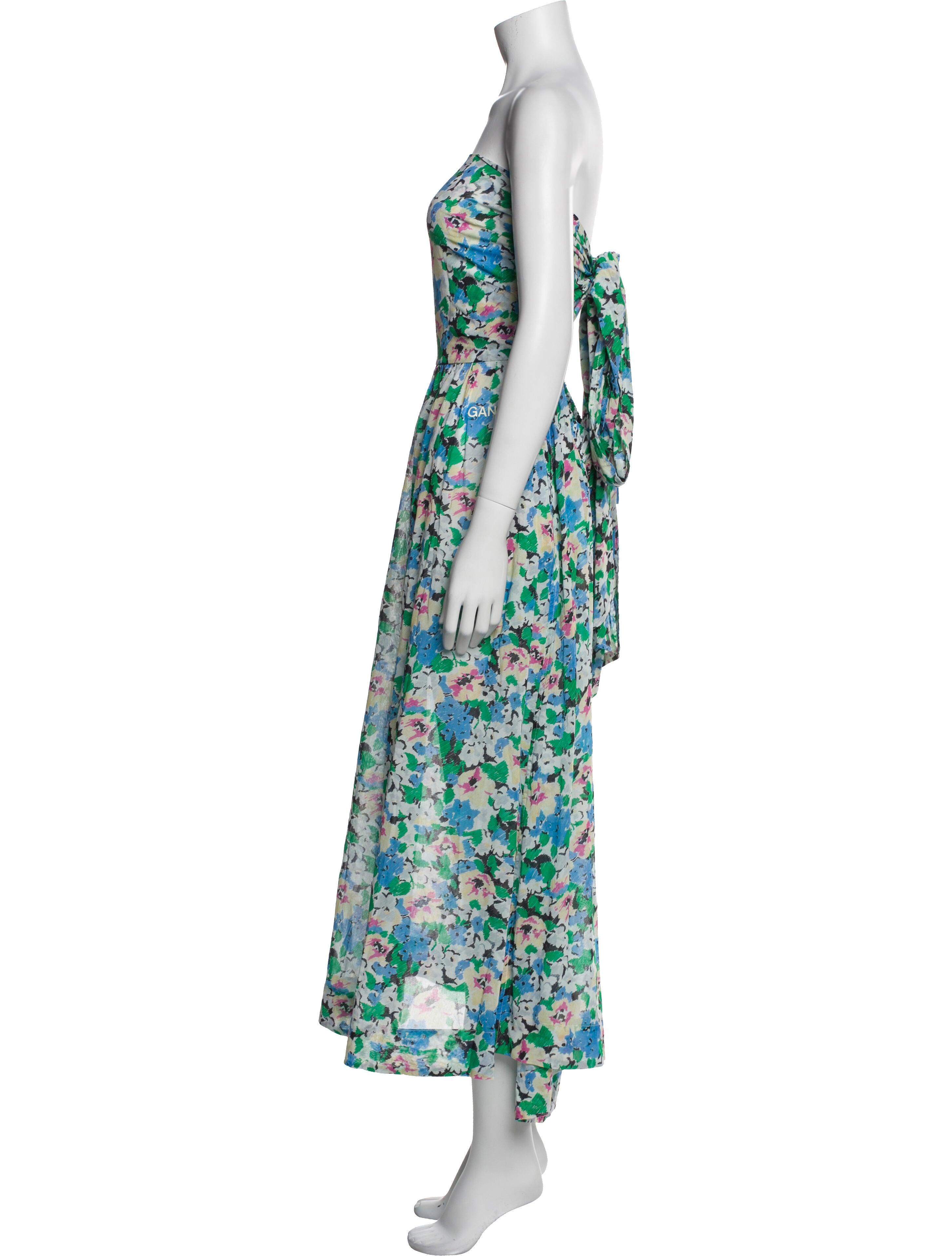 Ganni Floral Print Midi Length Dress