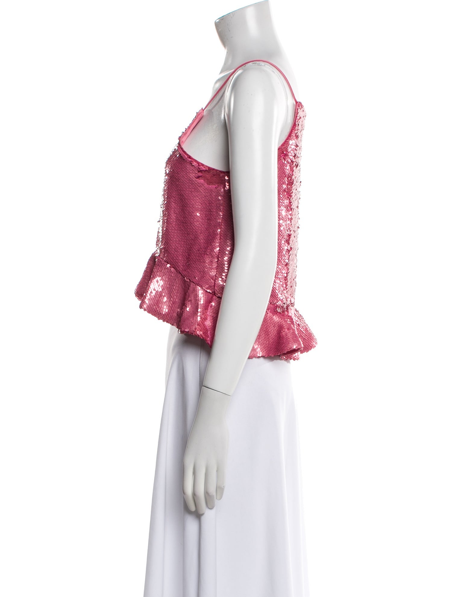 Ganni Square Neckline Sleeveless Crop Top