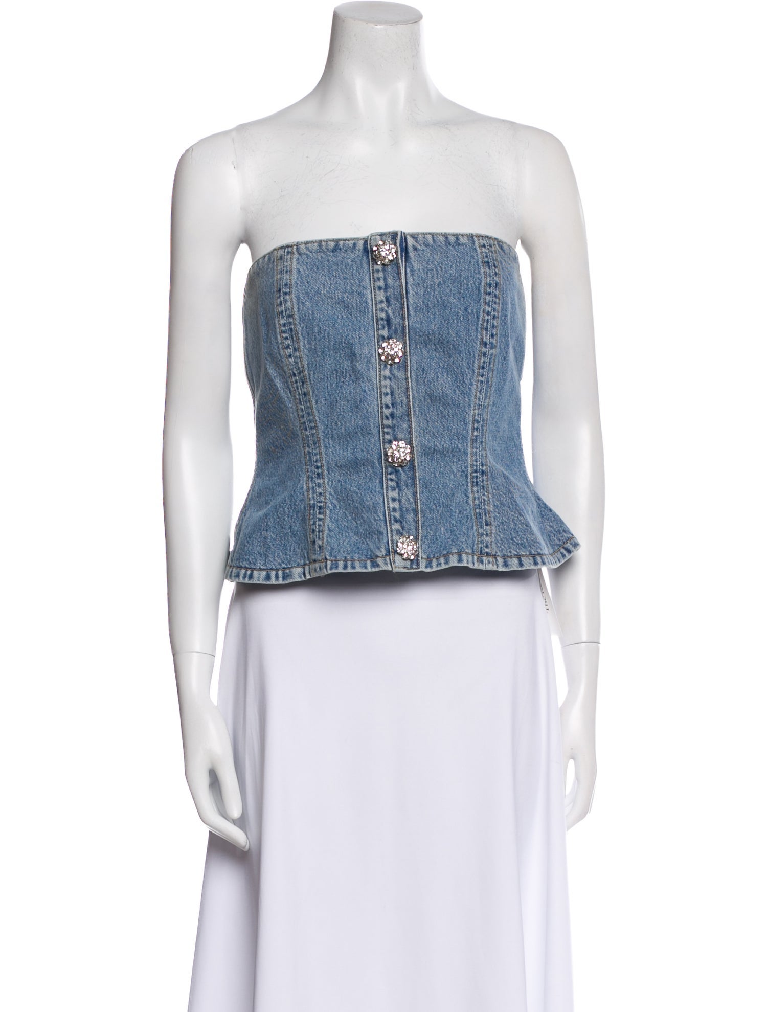 Ganni Strapless Crop Top