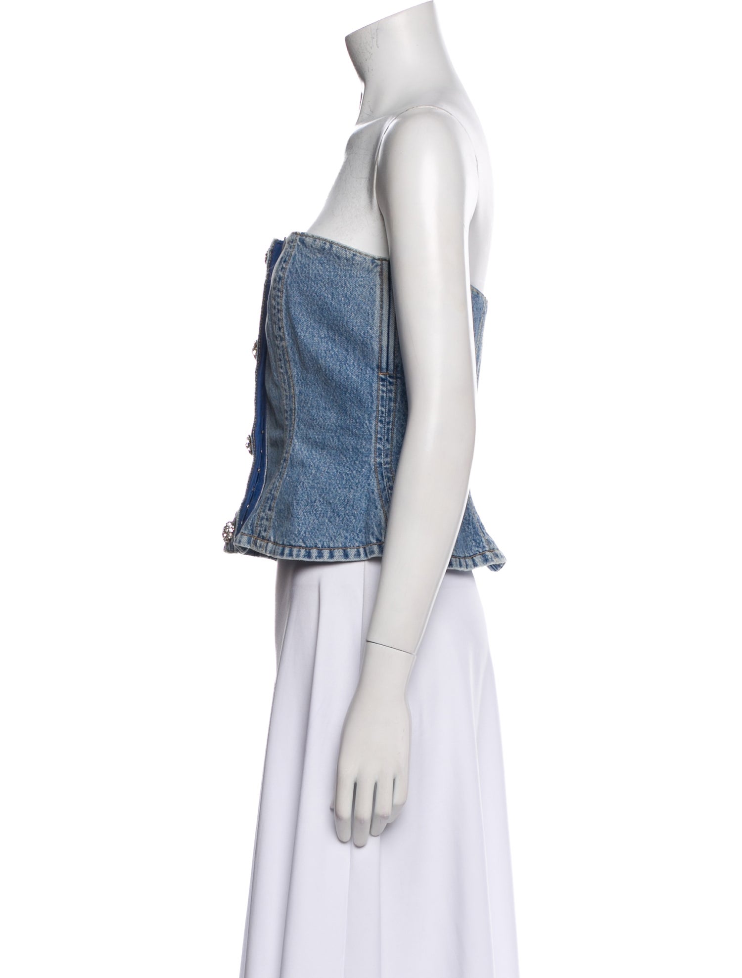 Ganni Strapless Crop Top