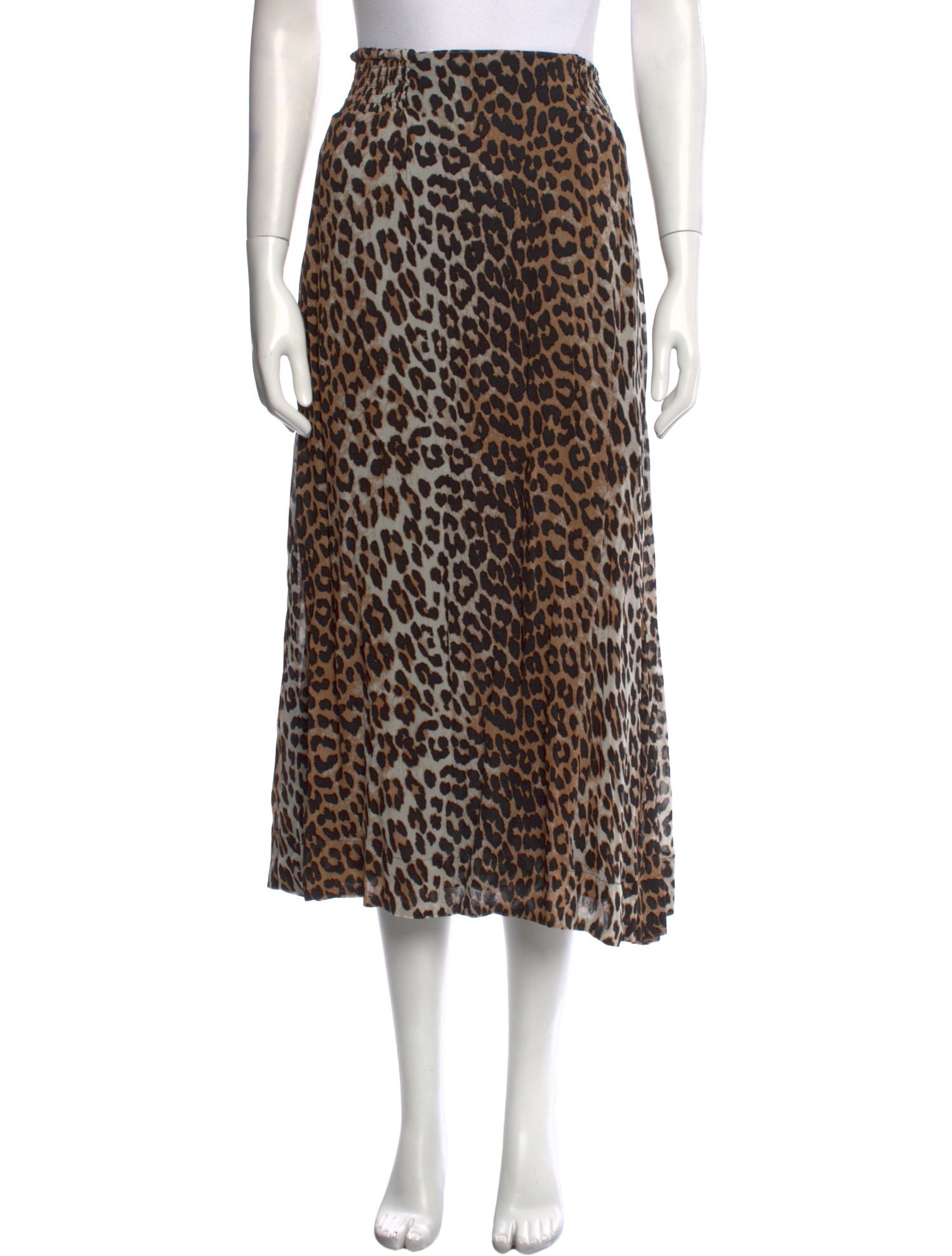Ganni Animal Print Midi Length Skirt