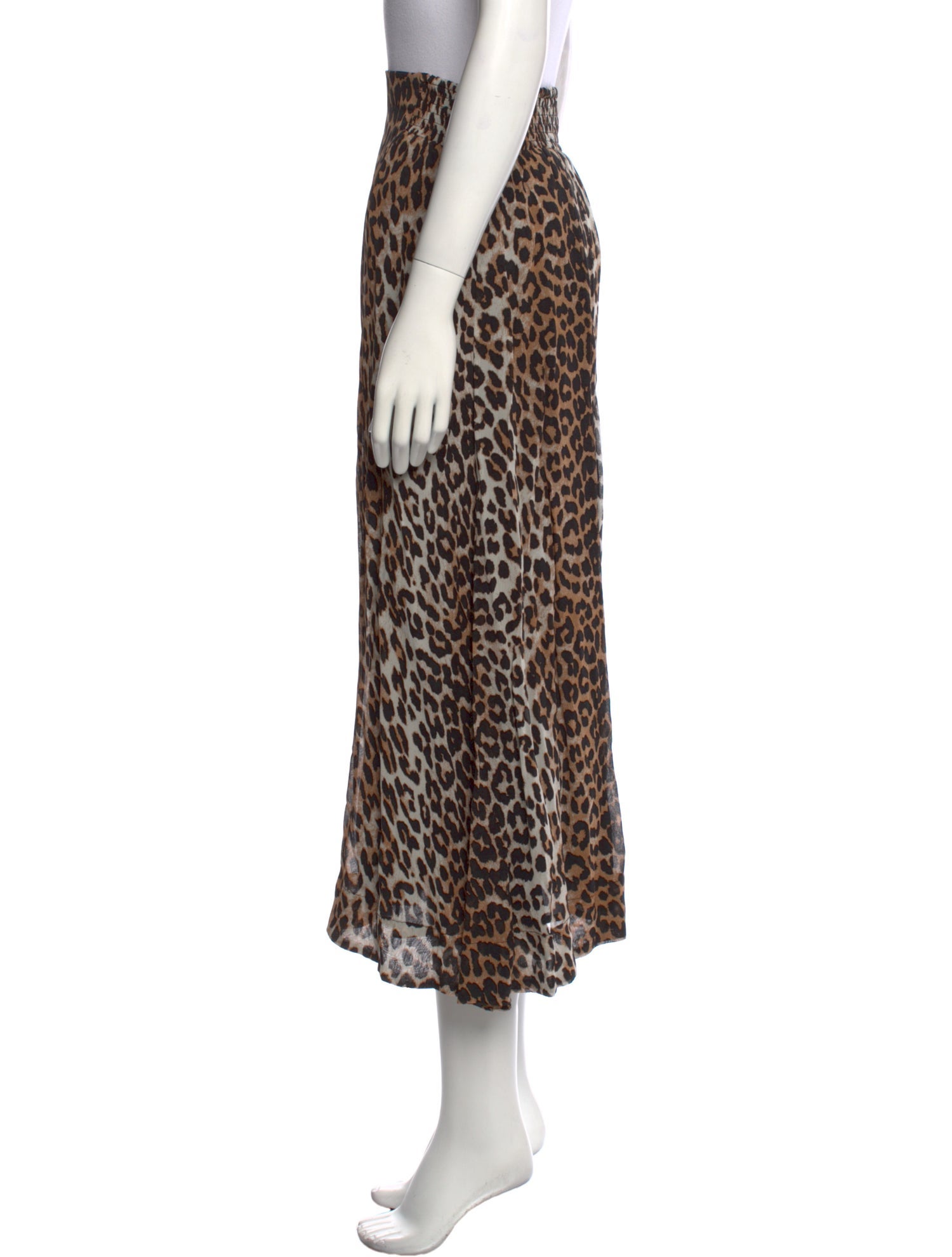Ganni Animal Print Midi Length Skirt
