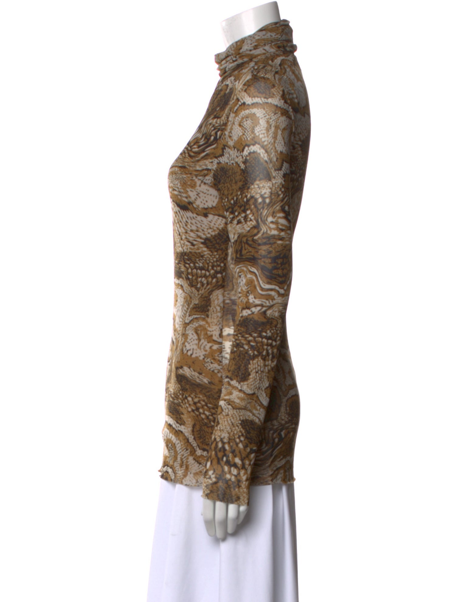 Ganni Mesh Paisley Print Top