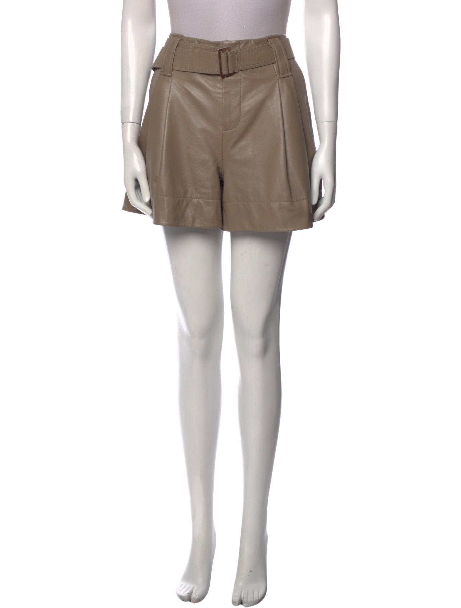 Ganni Lamb Leather Mini Shorts