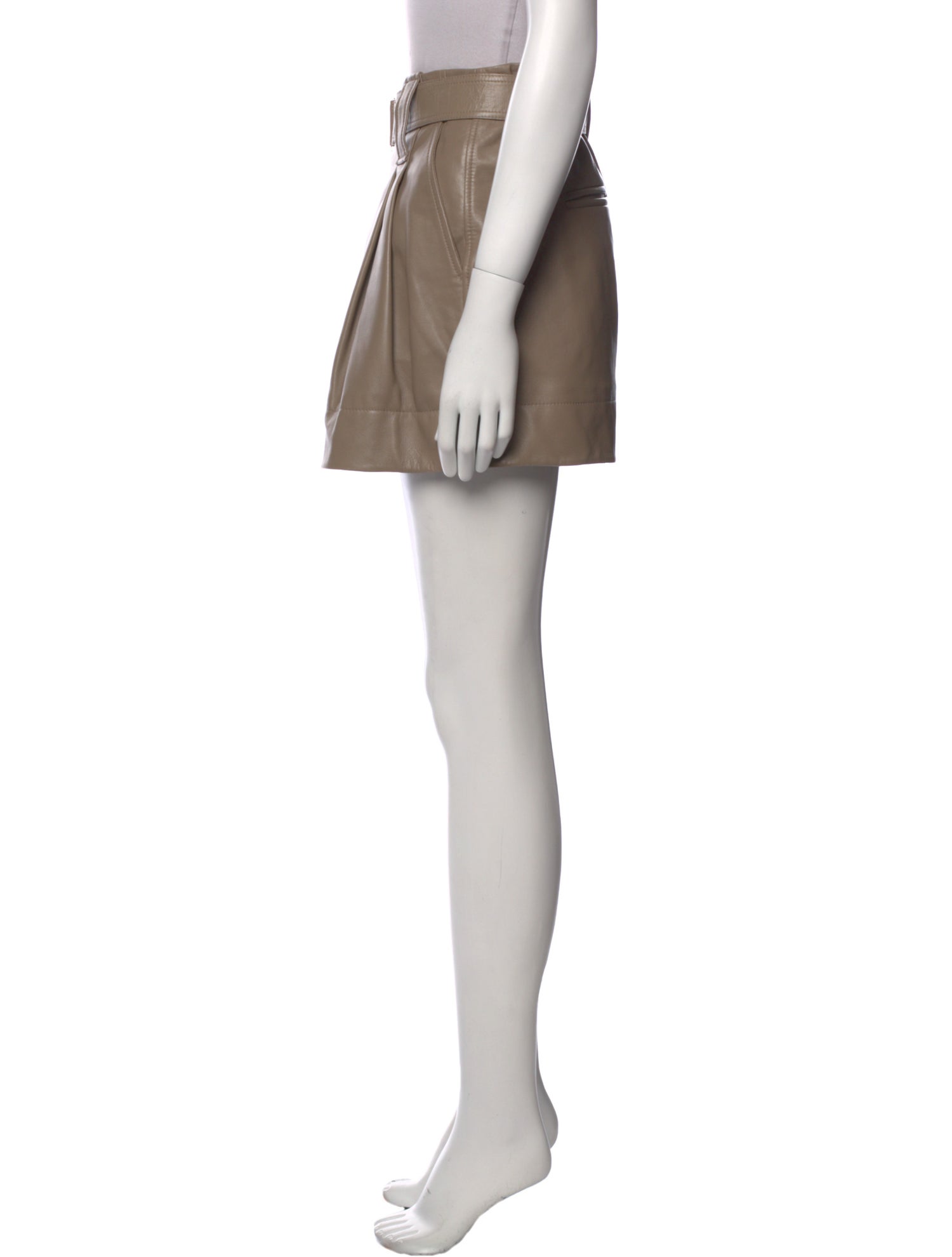 Ganni Lamb Leather Mini Shorts