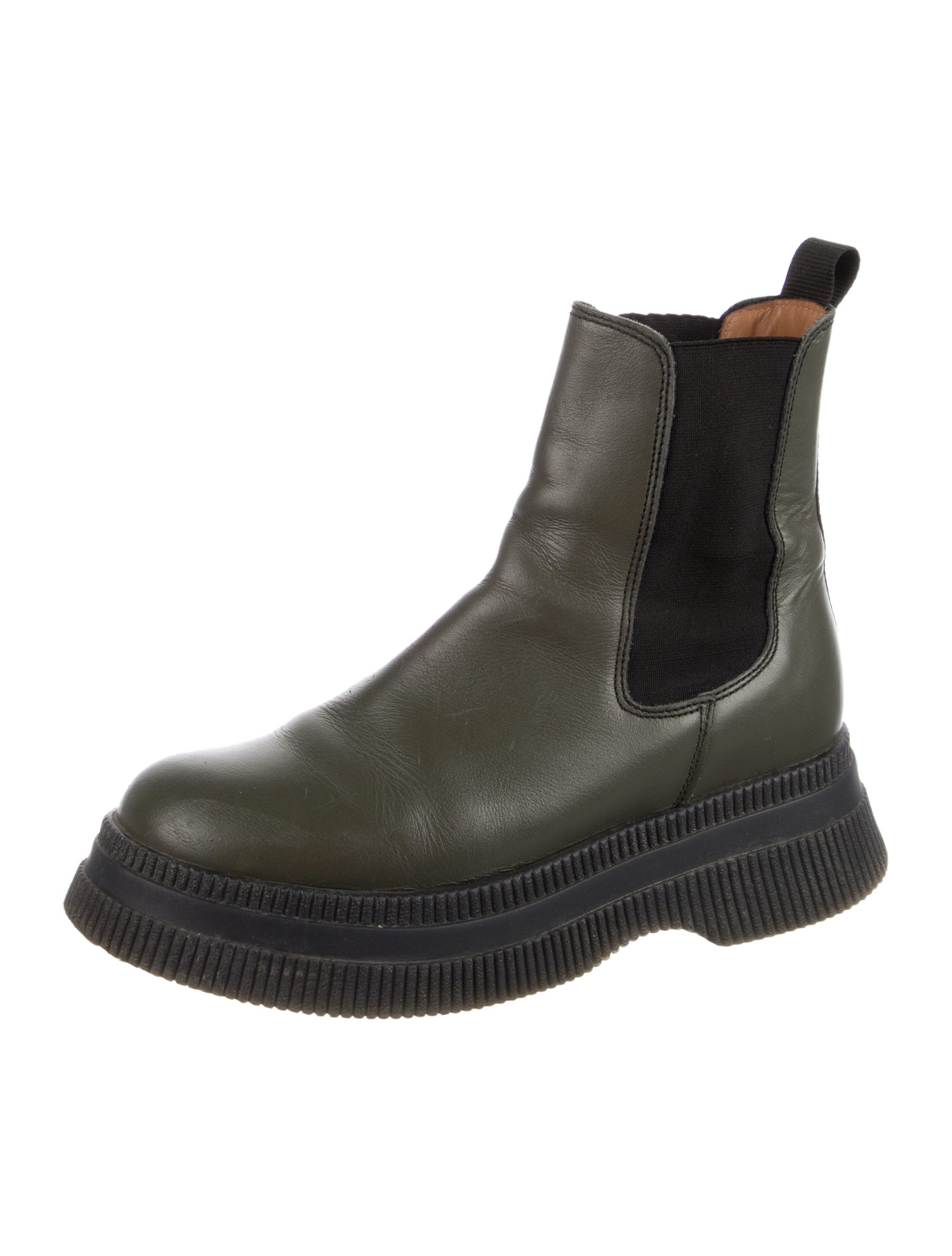 Ganni Leather Chelsea Boots