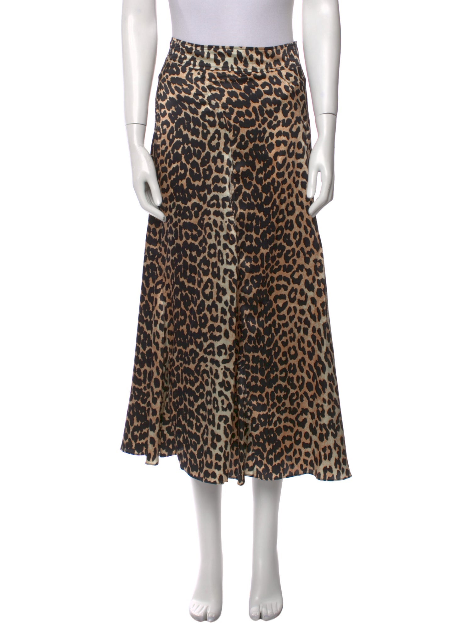 Ganni Silk Midi Length Skirt