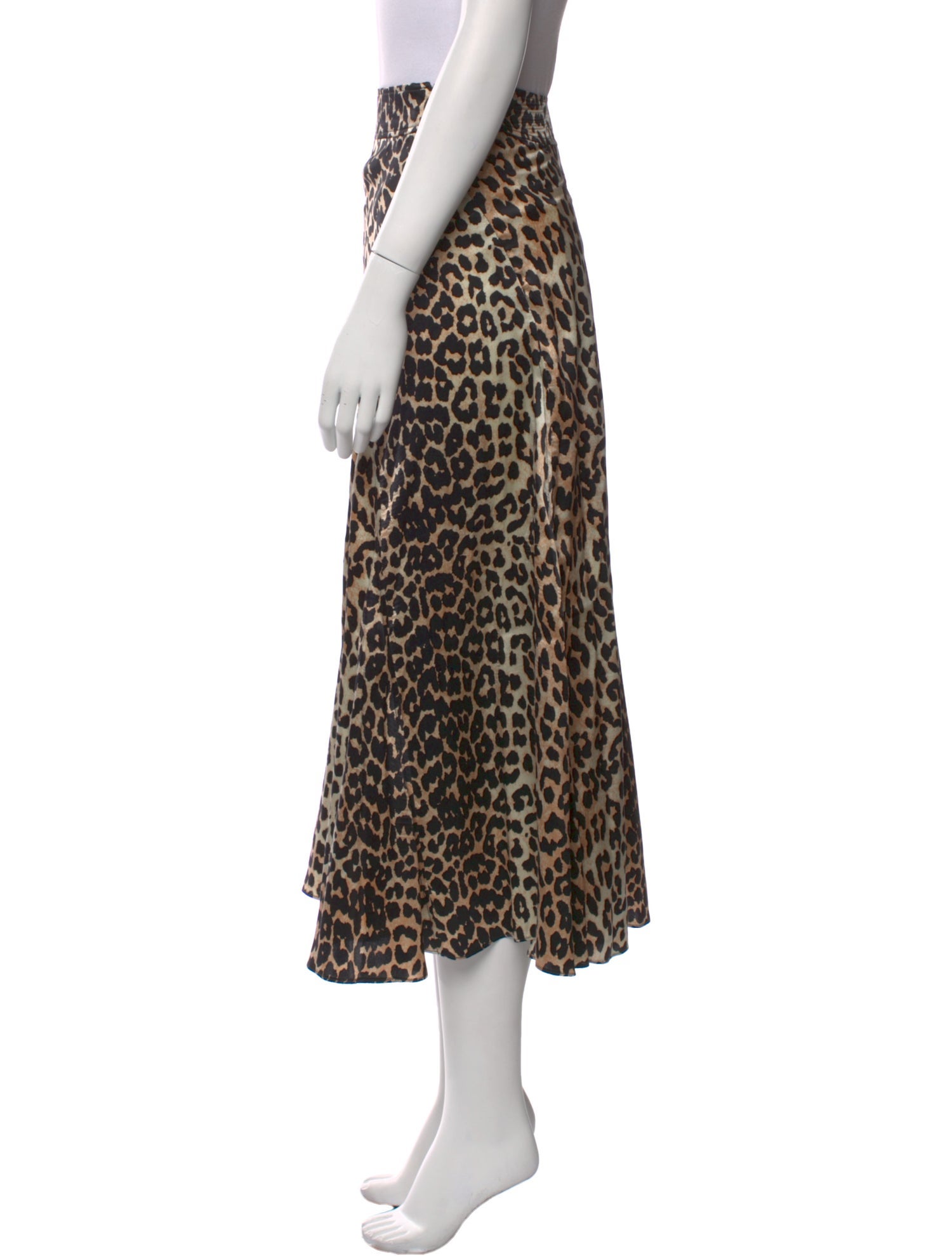 Ganni Silk Midi Length Skirt