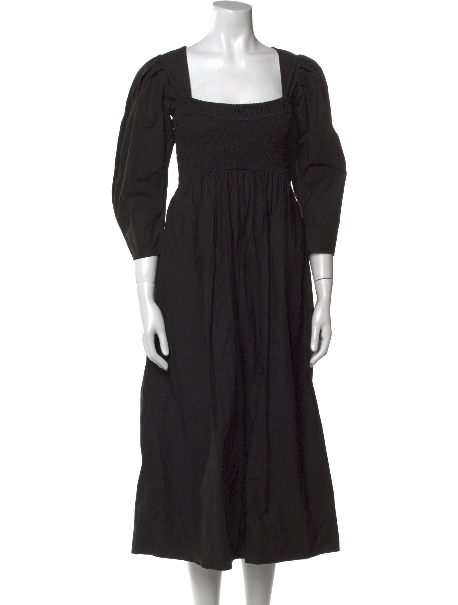 Ganni Square Neckline Knee-Length Dress