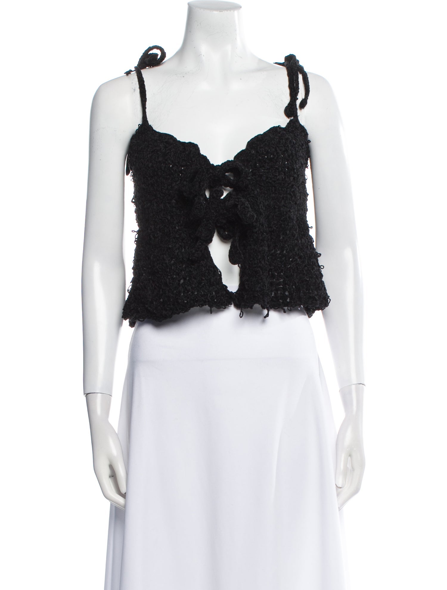 Ganni V-Neck Sleeveless Crop Top