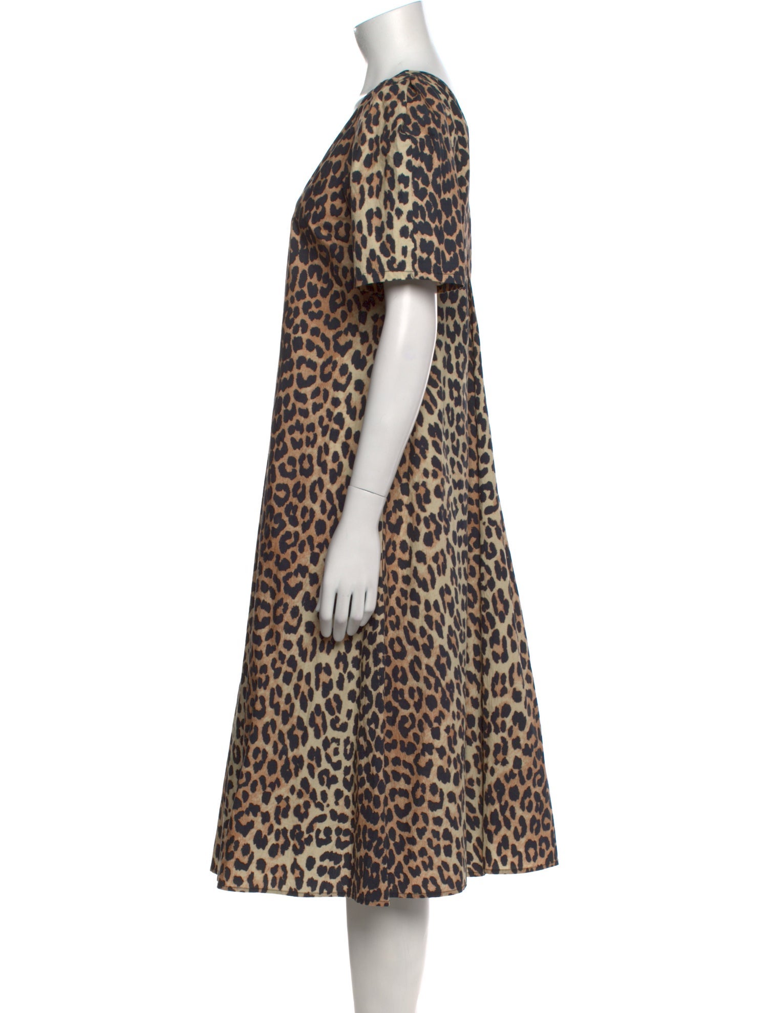 Ganni Animal Print Midi Length Dress