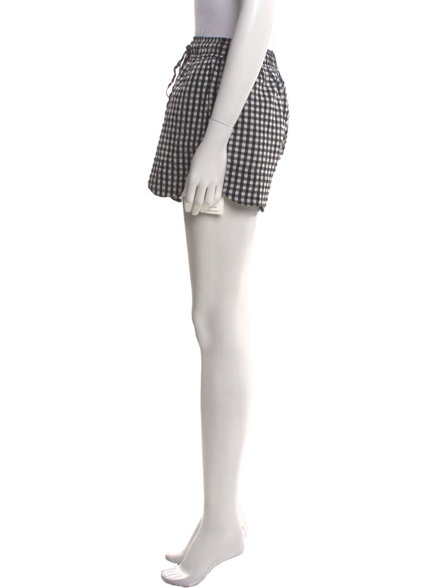 Ganni Plaid Print Mini Shorts