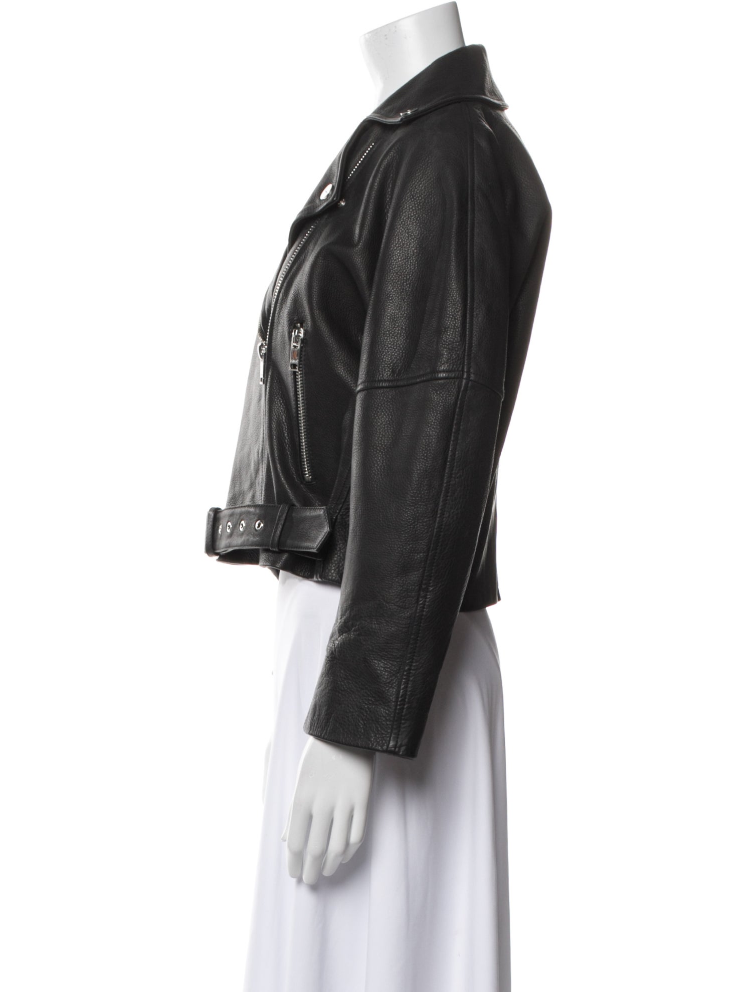 Ganni Calf Leather Biker Jacket