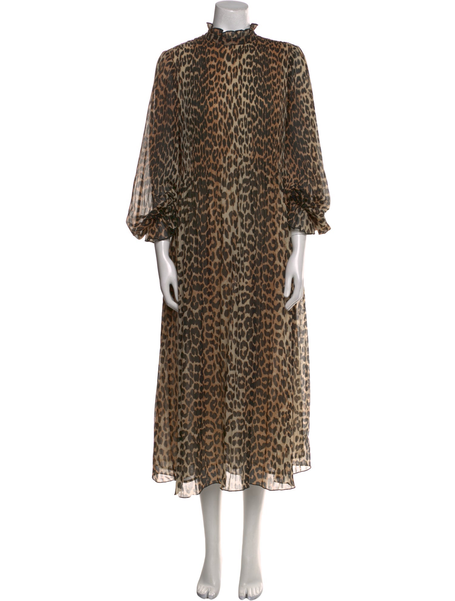 Ganni Animal Print Long Dress