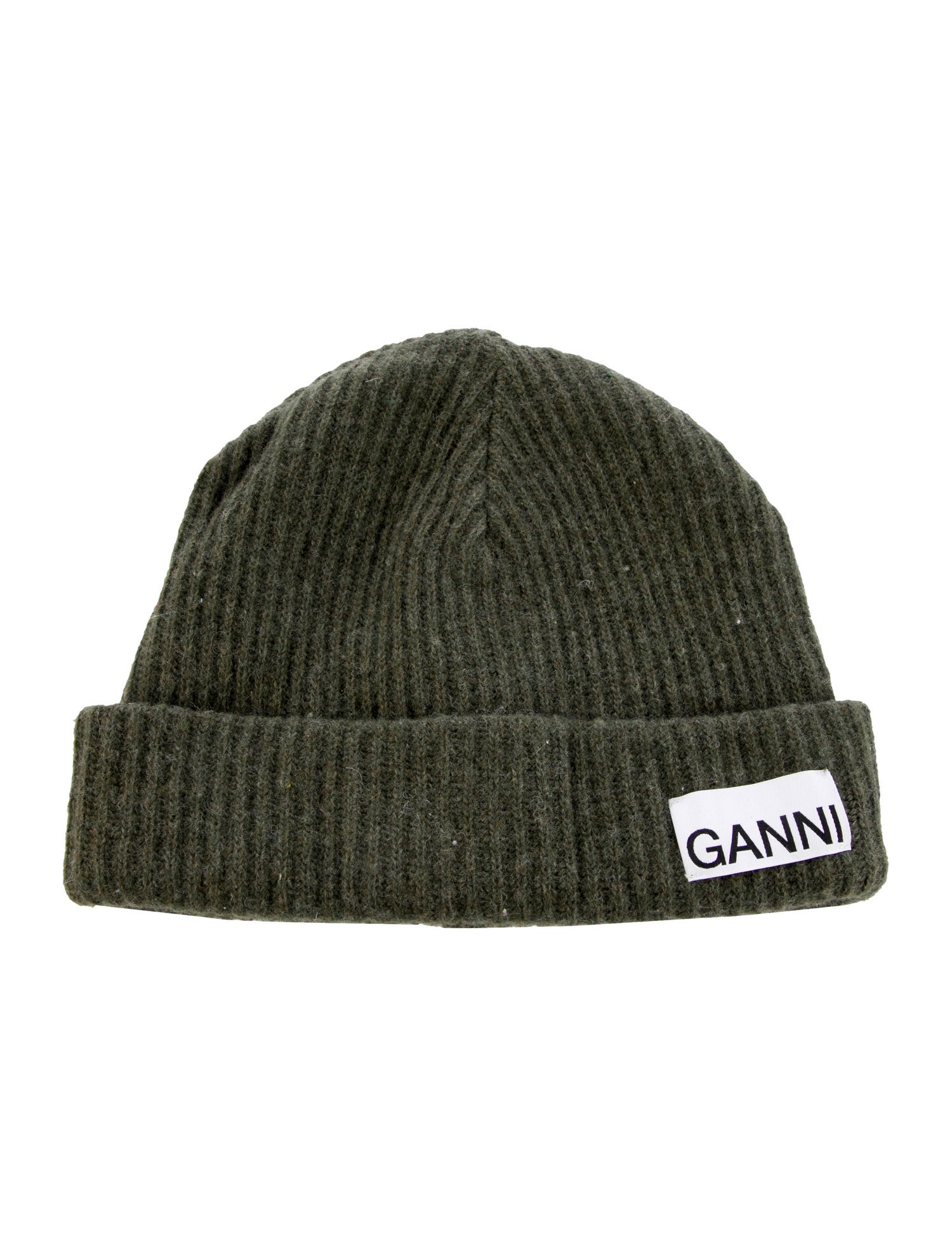 Ganni Wool Blend Structured Beanie