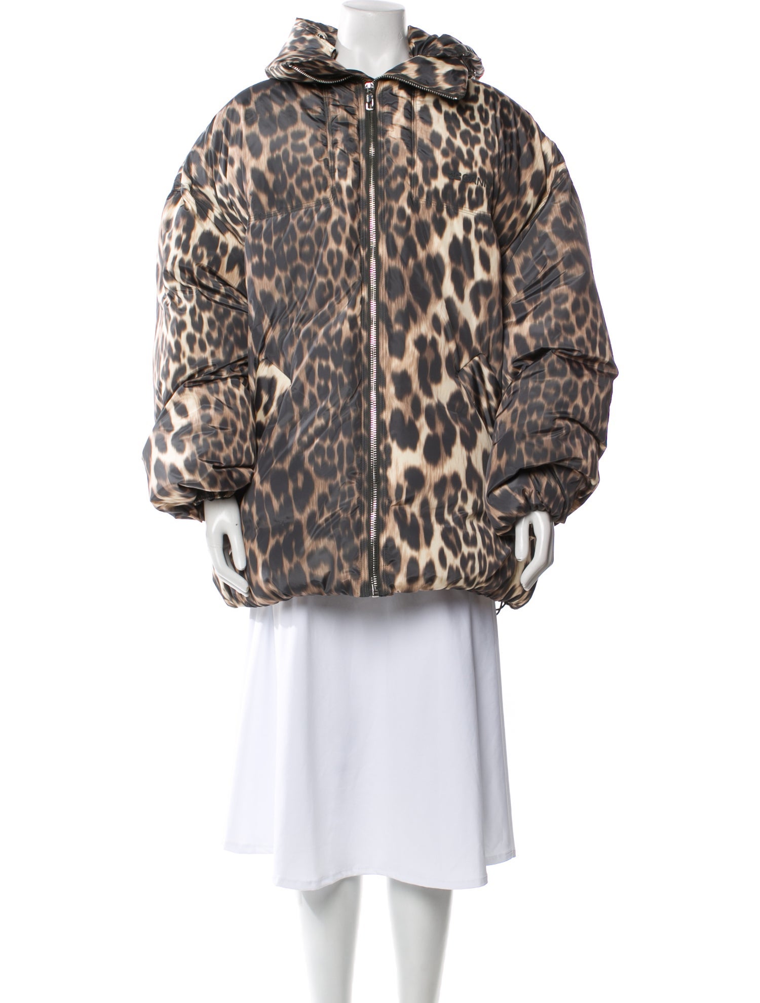 Ganni Animal Print Faux Fur Coat