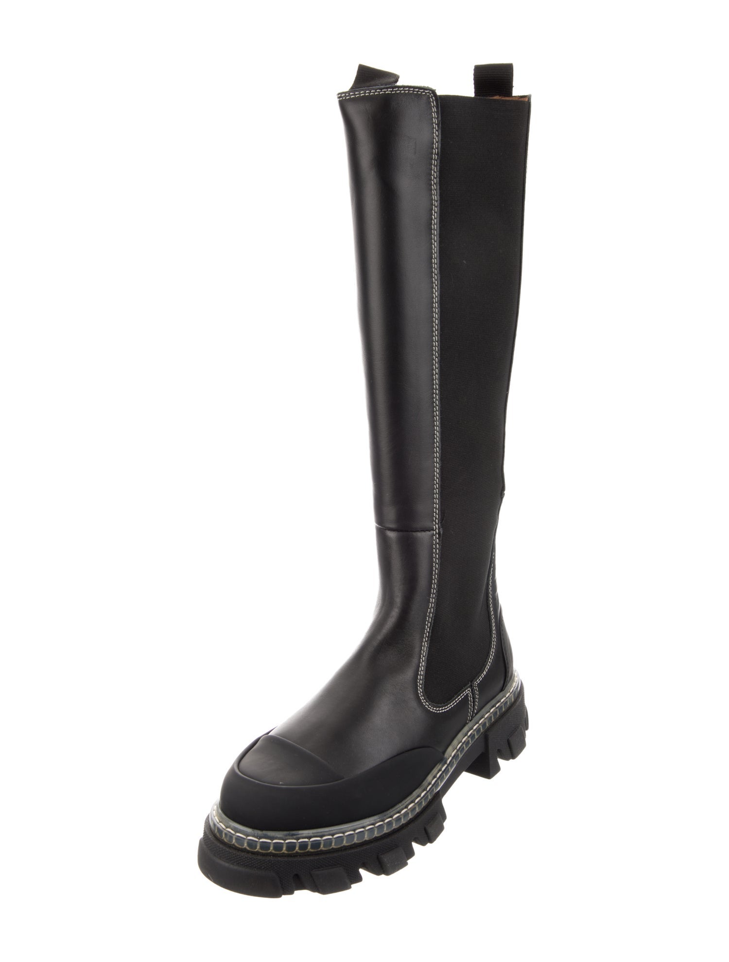 Ganni Leather Rain Boots