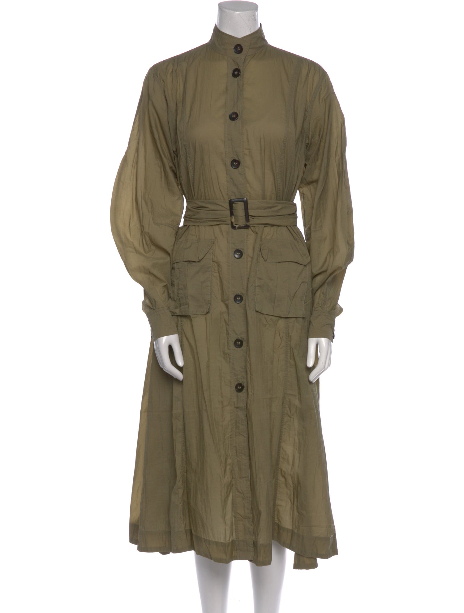 Ganni Mock Neck Midi Length Dress