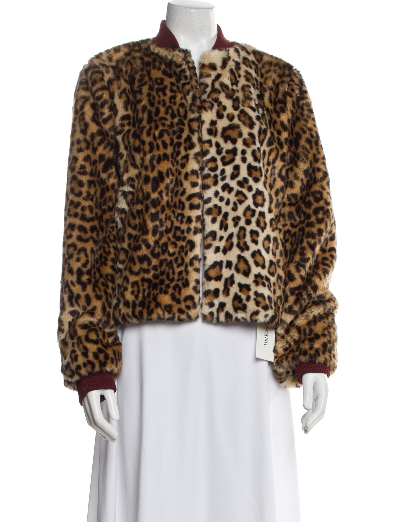 Ganni Faux Fur Animal Print Faux Fur Jacket