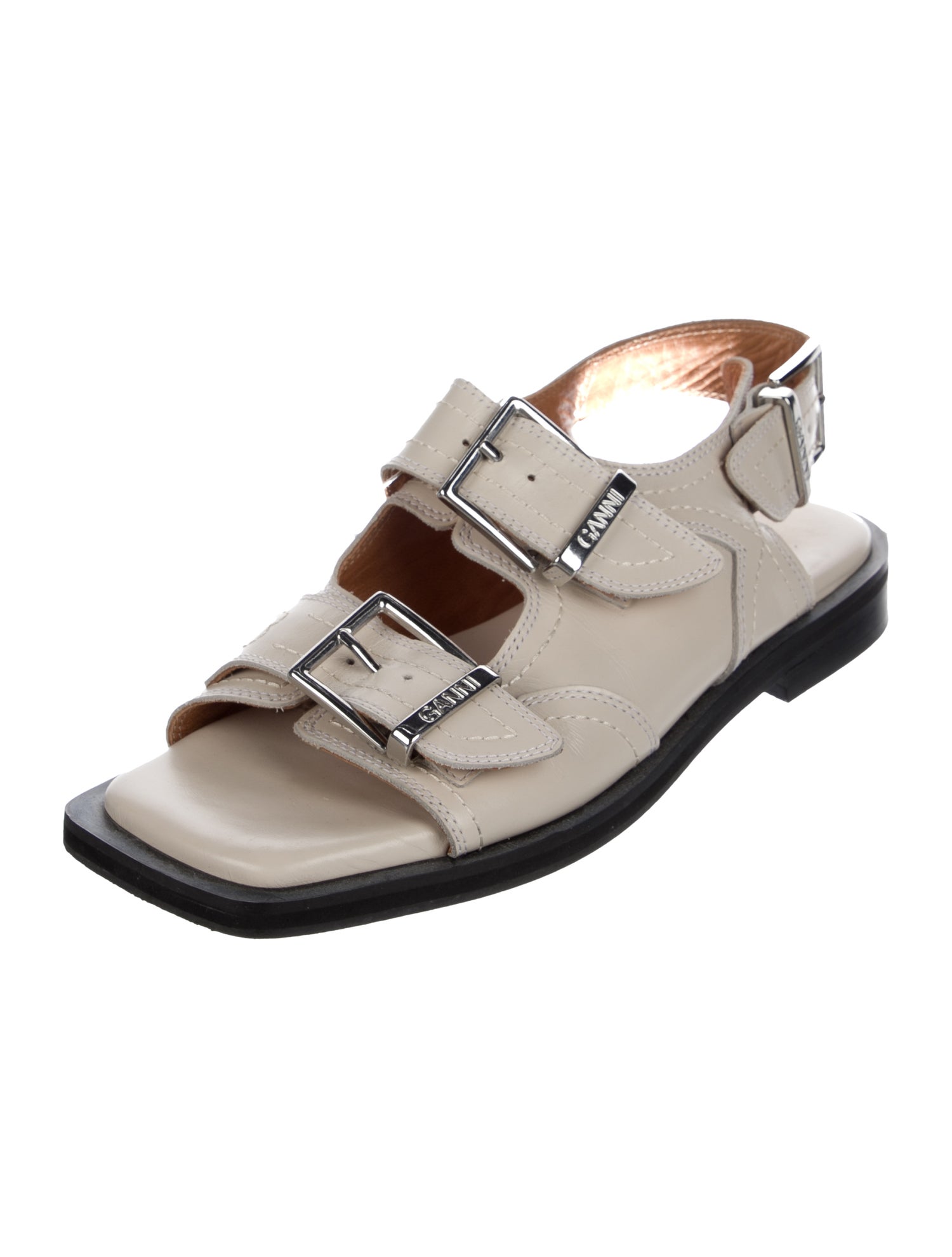 Ganni Leather Slingback Sandals