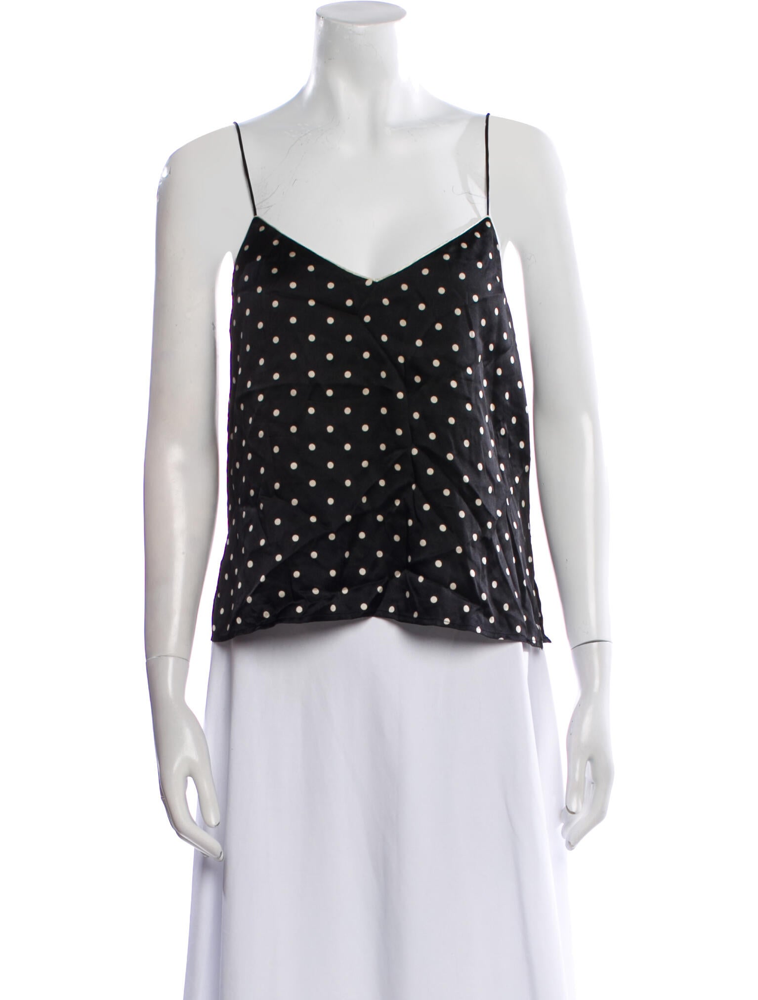 Ganni Silk Polka Dot Print Top