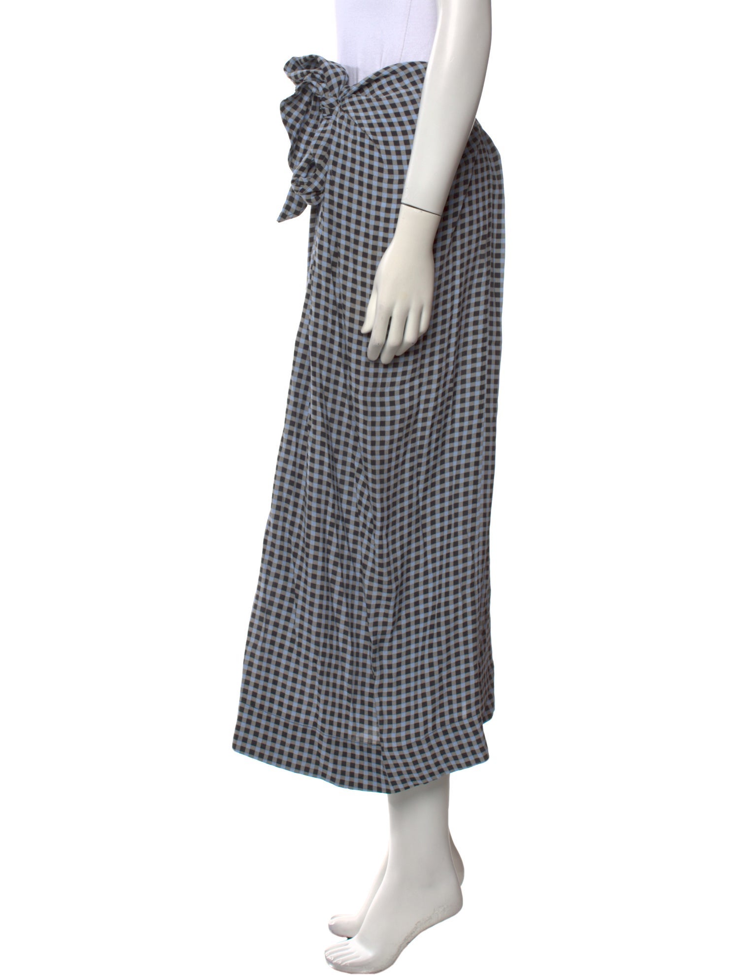 Ganni Plaid Print Midi Length Skirt