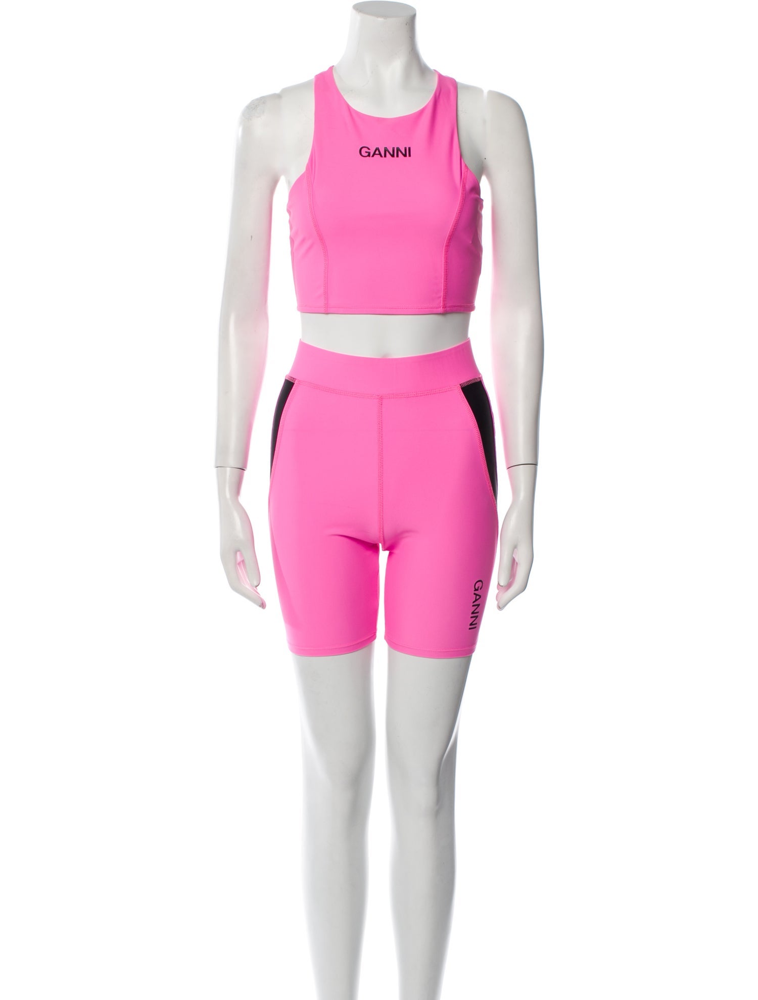 Ganni Colorblock Pattern Short Set