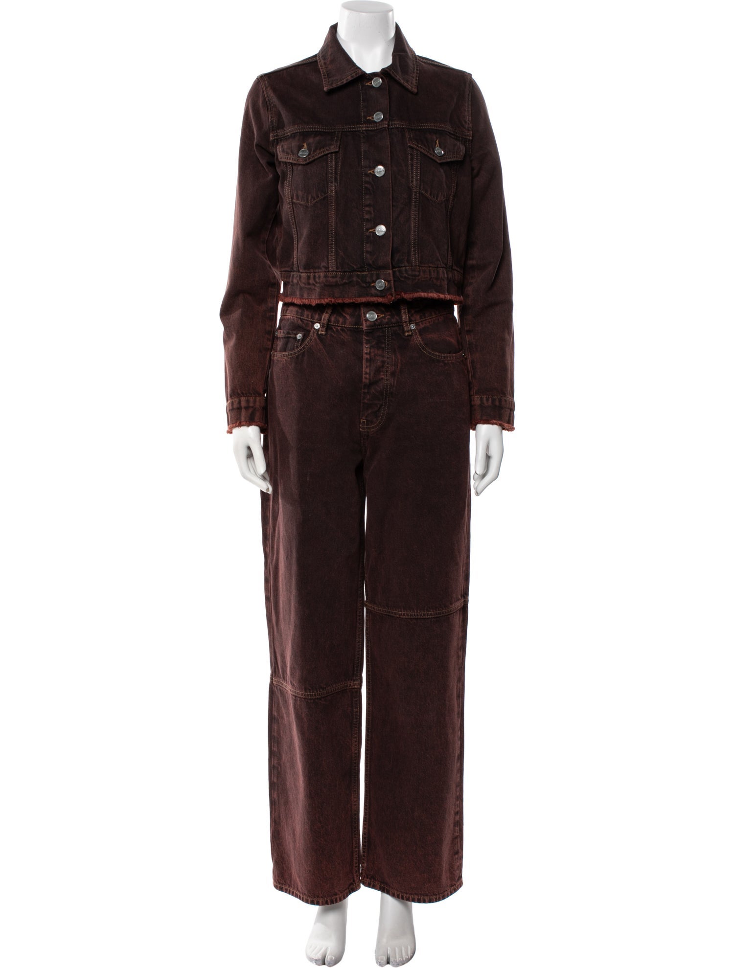 Ganni Raw-Edge Trim Pant Set