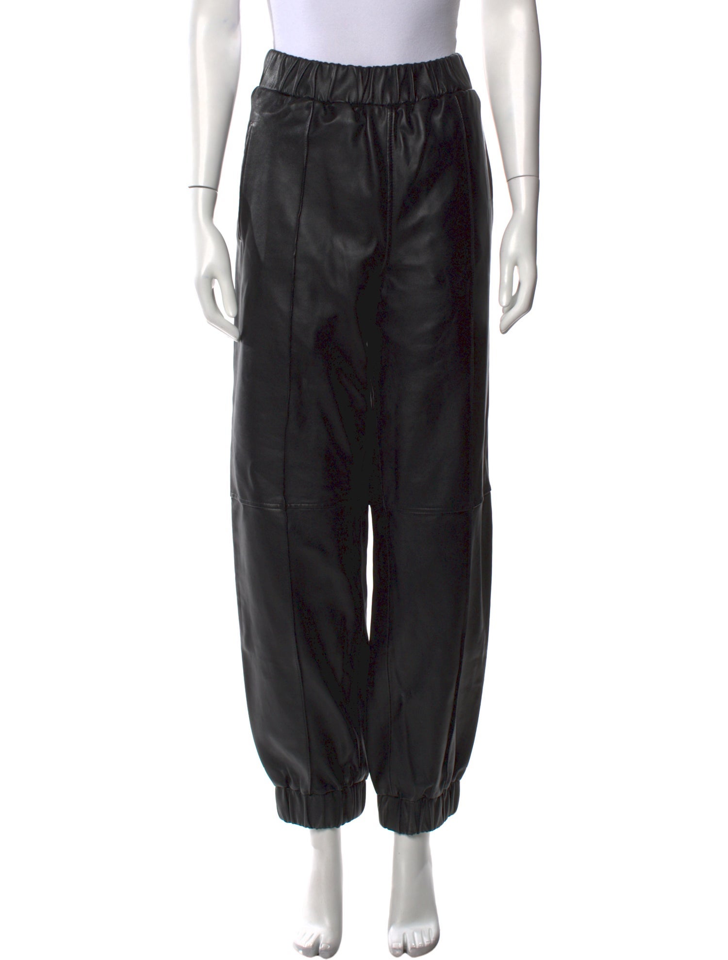 Ganni Lamb Leather Straight Leg Pants