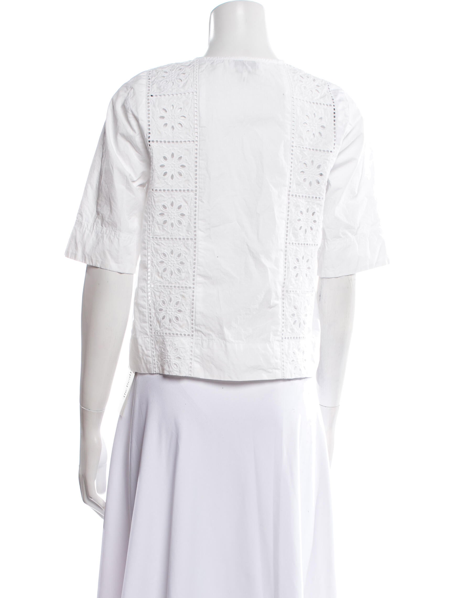 Ganni V-Neck Short Sleeve Crop Top