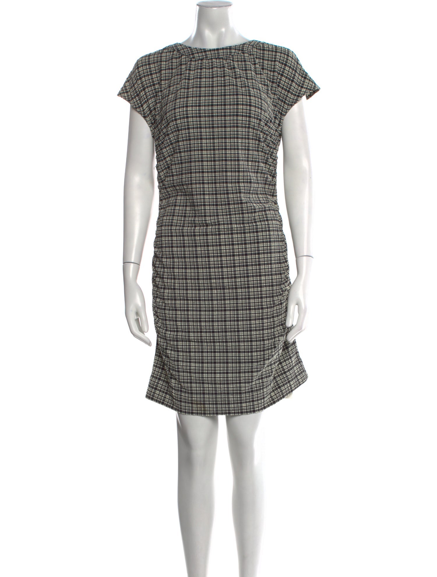 Ganni Plaid Print Mini Dress