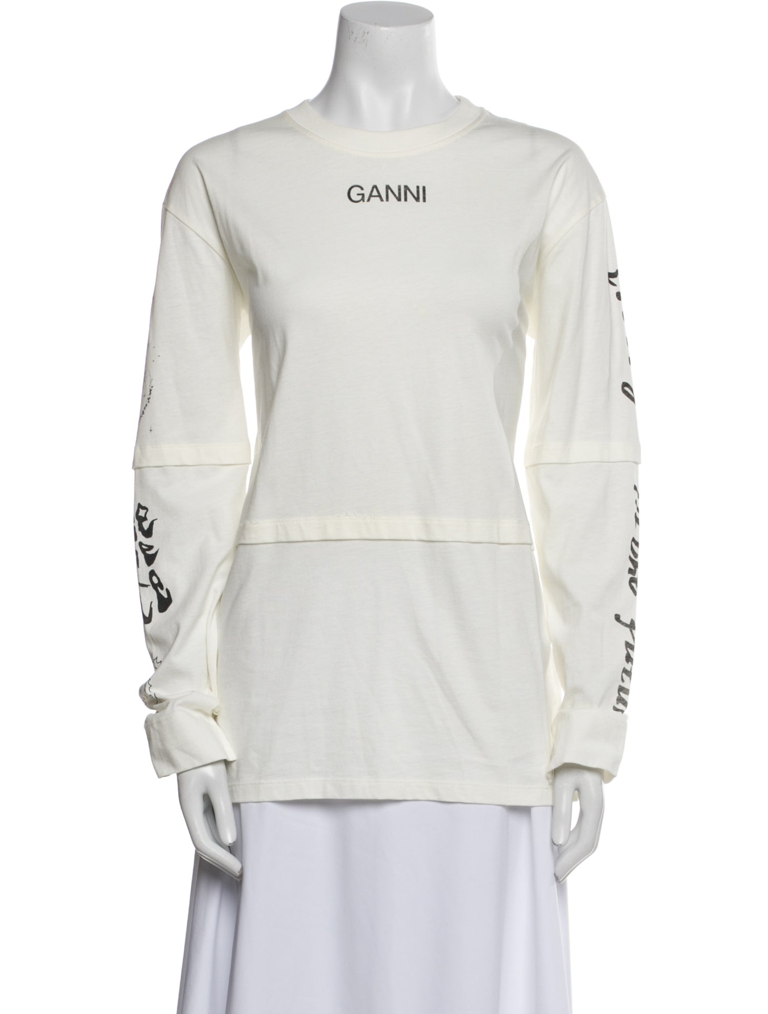 Ganni Graphic Print Crew Neck Sweatshirt