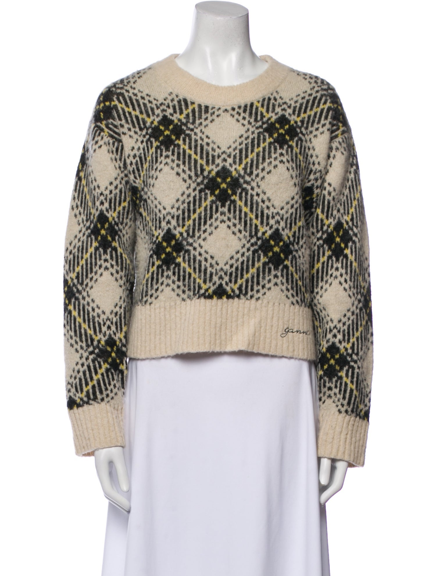 Ganni Printed Crew Neck Sweater