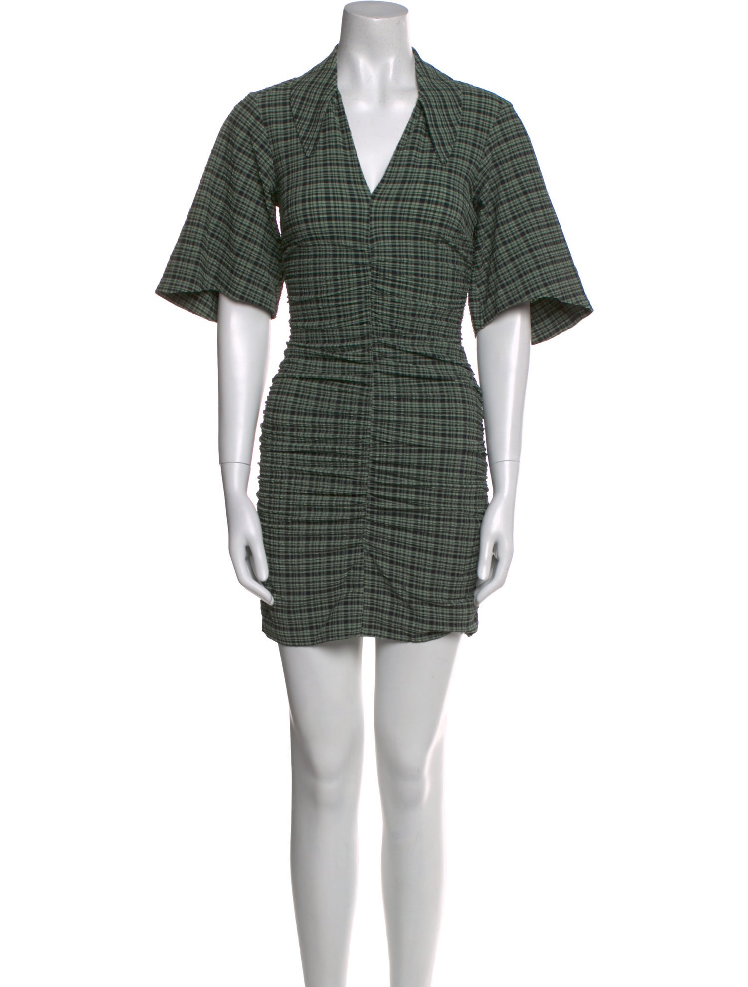 Ganni Plaid Print Mini Dress