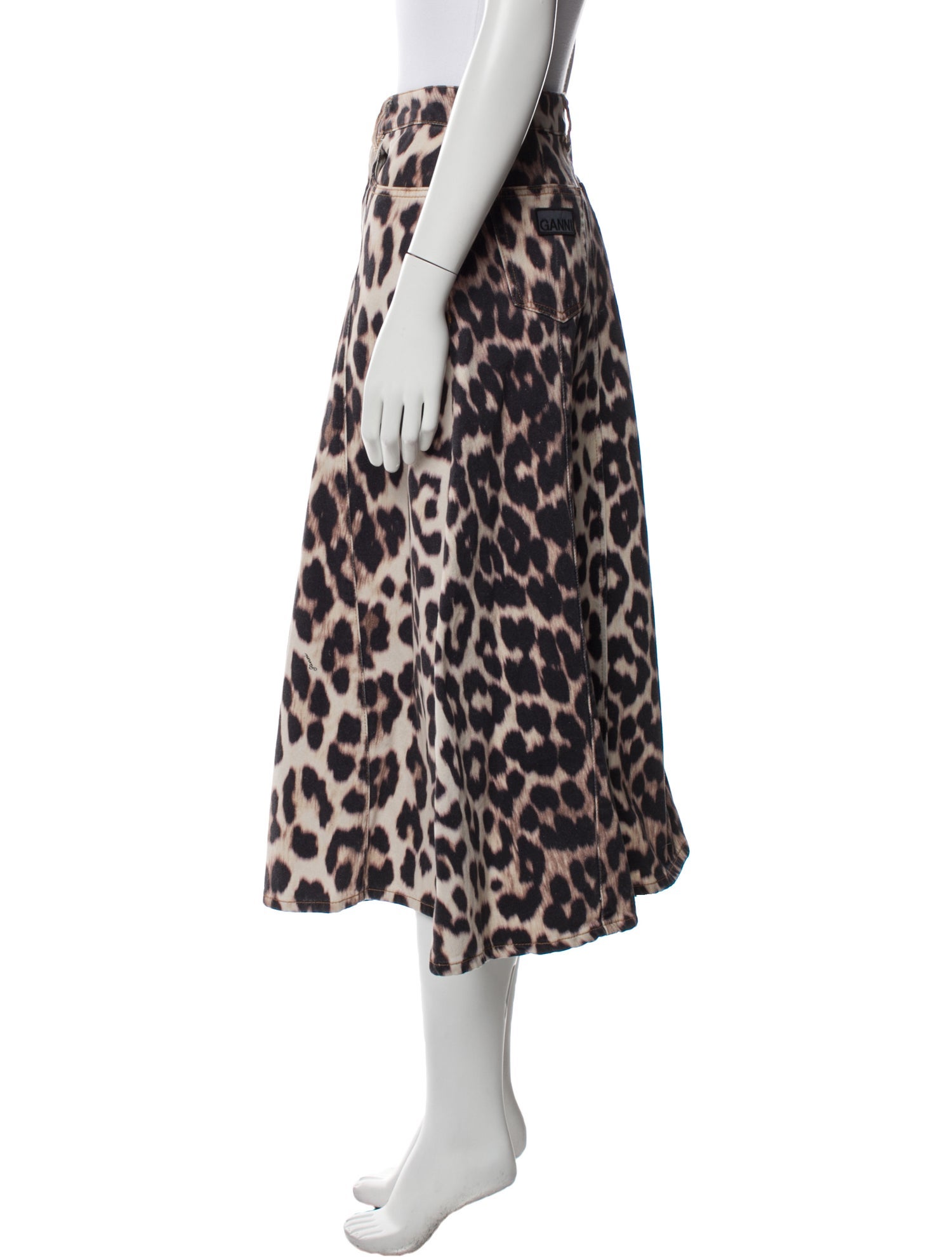 Ganni Animal Print Midi Length Skirt