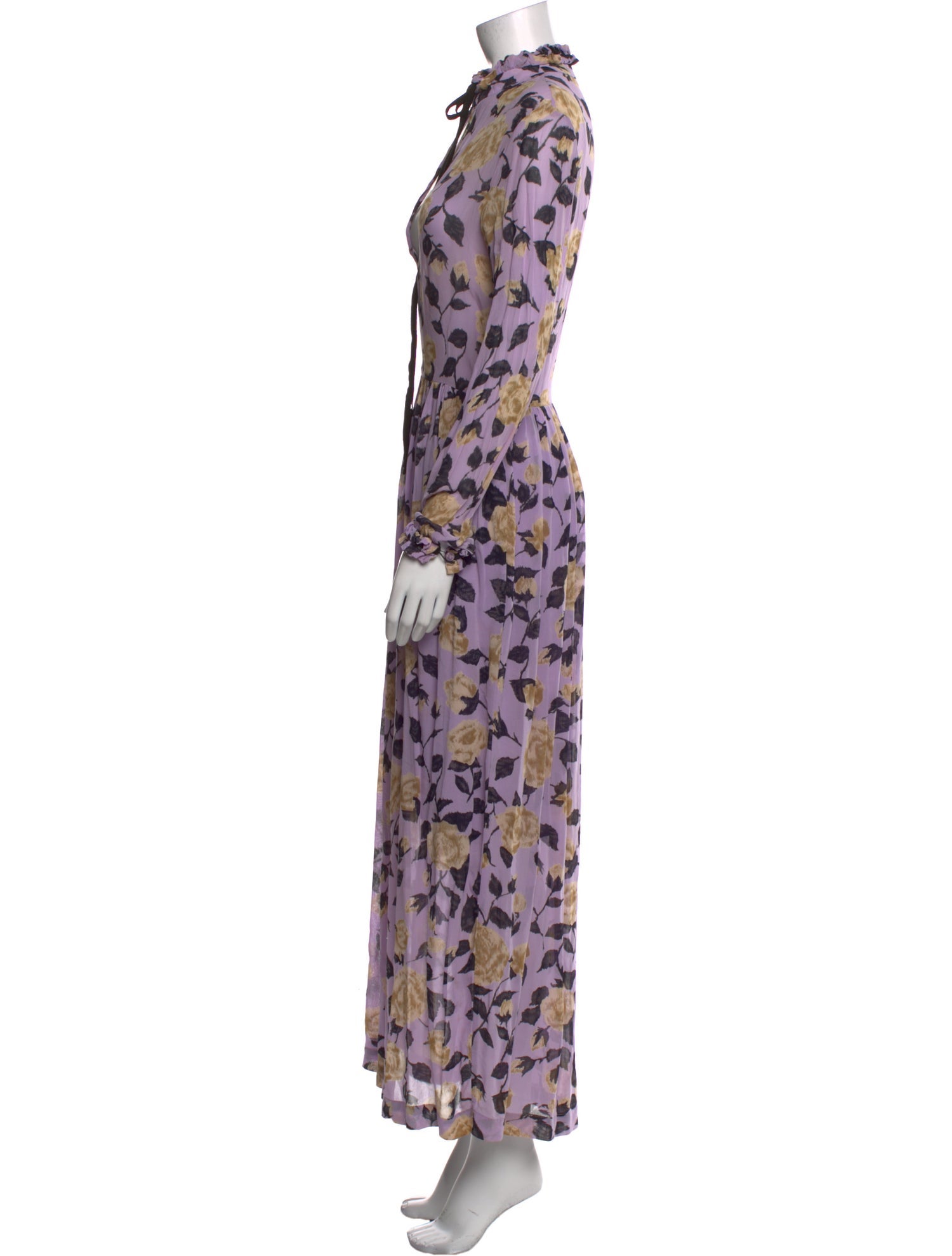 Ganni Floral Print Long Dress