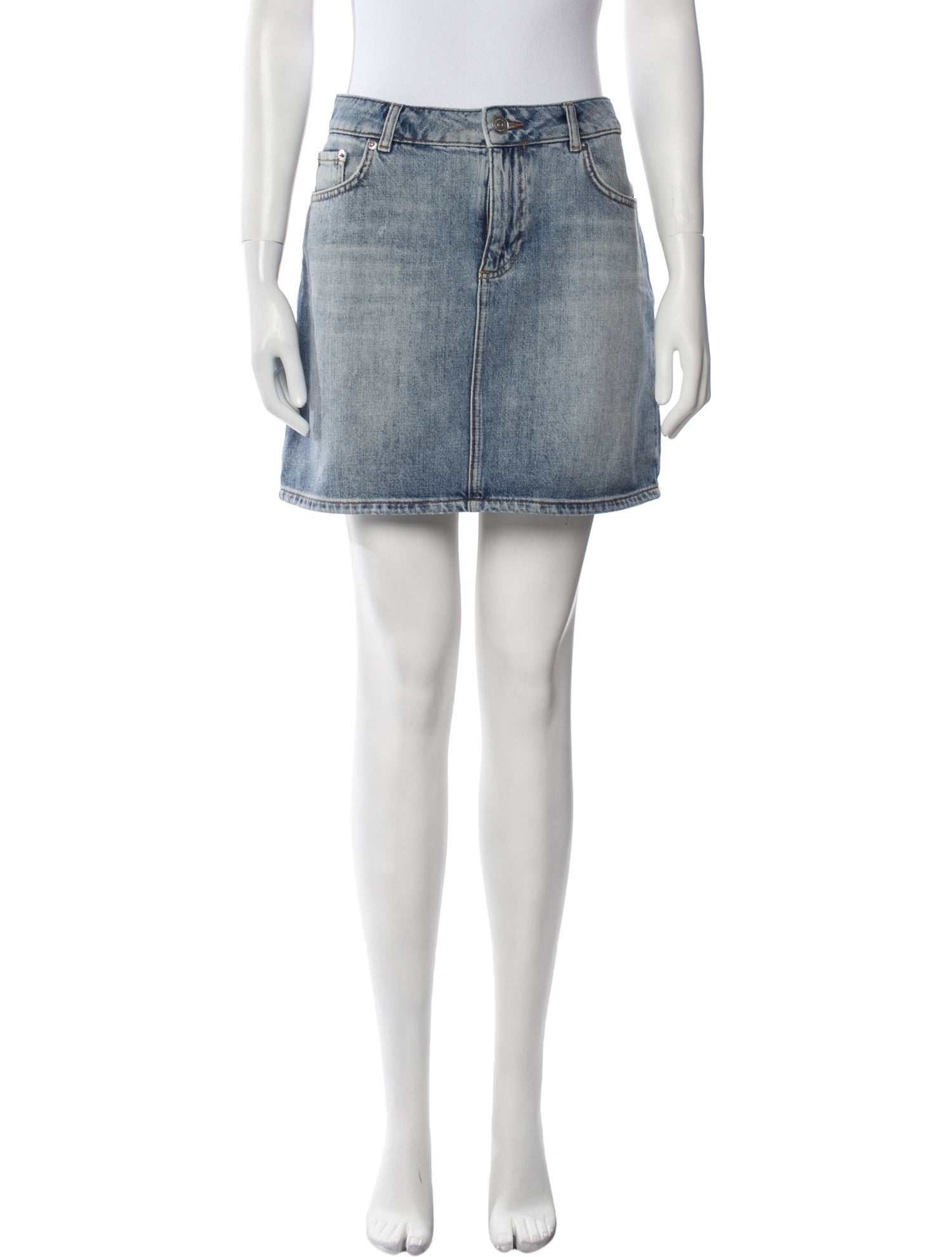 Ganni Distressed Accents Mini Skirt