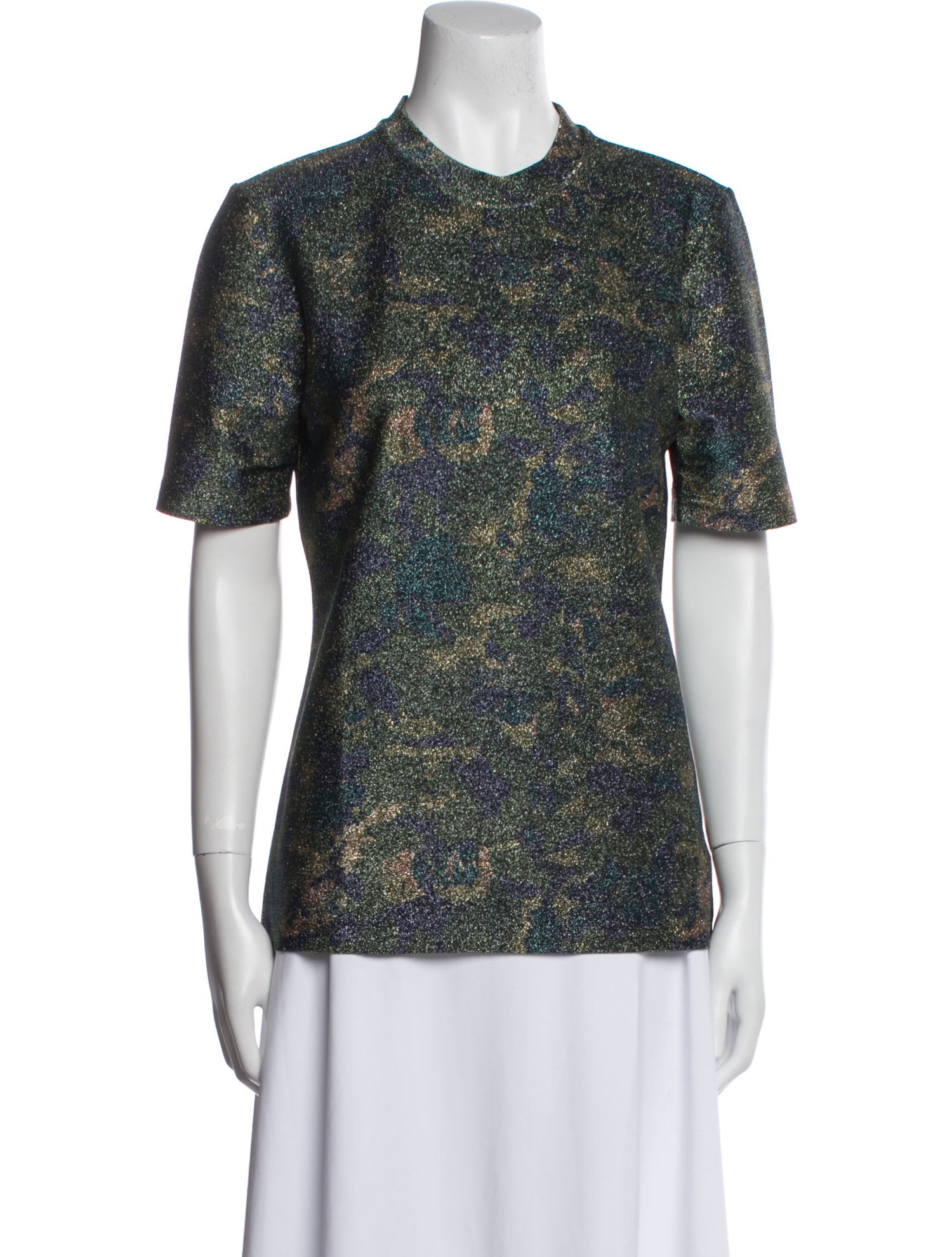 Ganni Printed Crew Neck T-Shirt w/ Tags