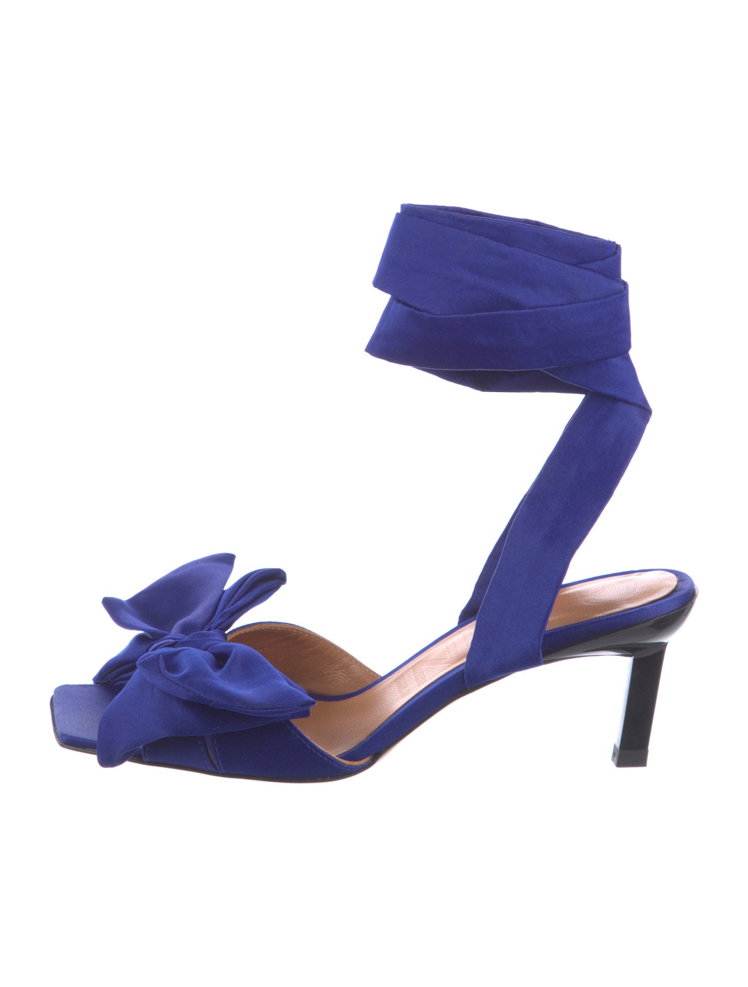Ganni Satin Bow Accents Slingback Pumps