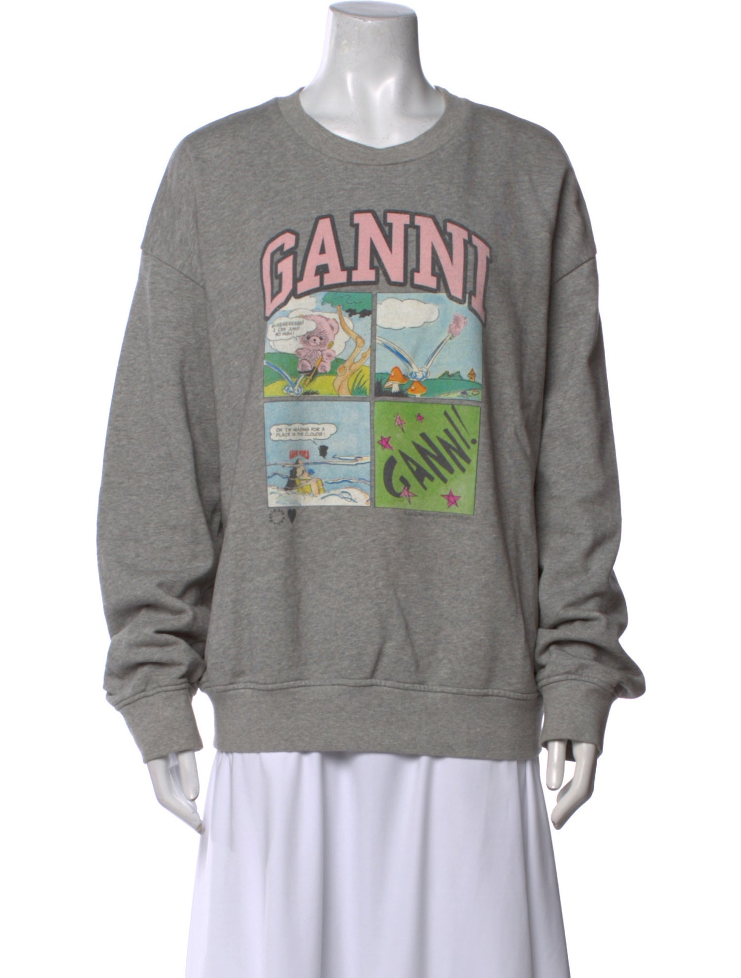 Ganni Graphic Print Crew Neck Sweatshirt