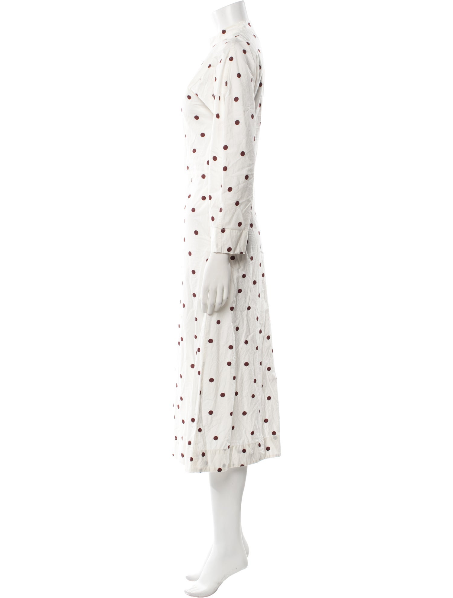 Ganni Polka Dot Print Midi Length Dress