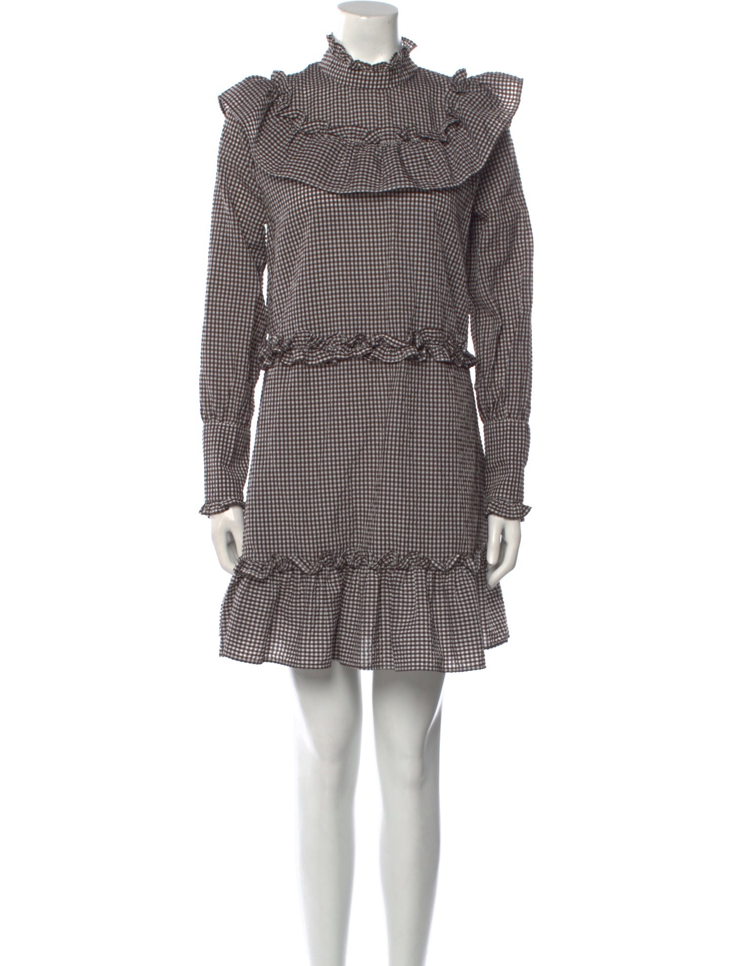 Ganni Plaid Print Mini Dress