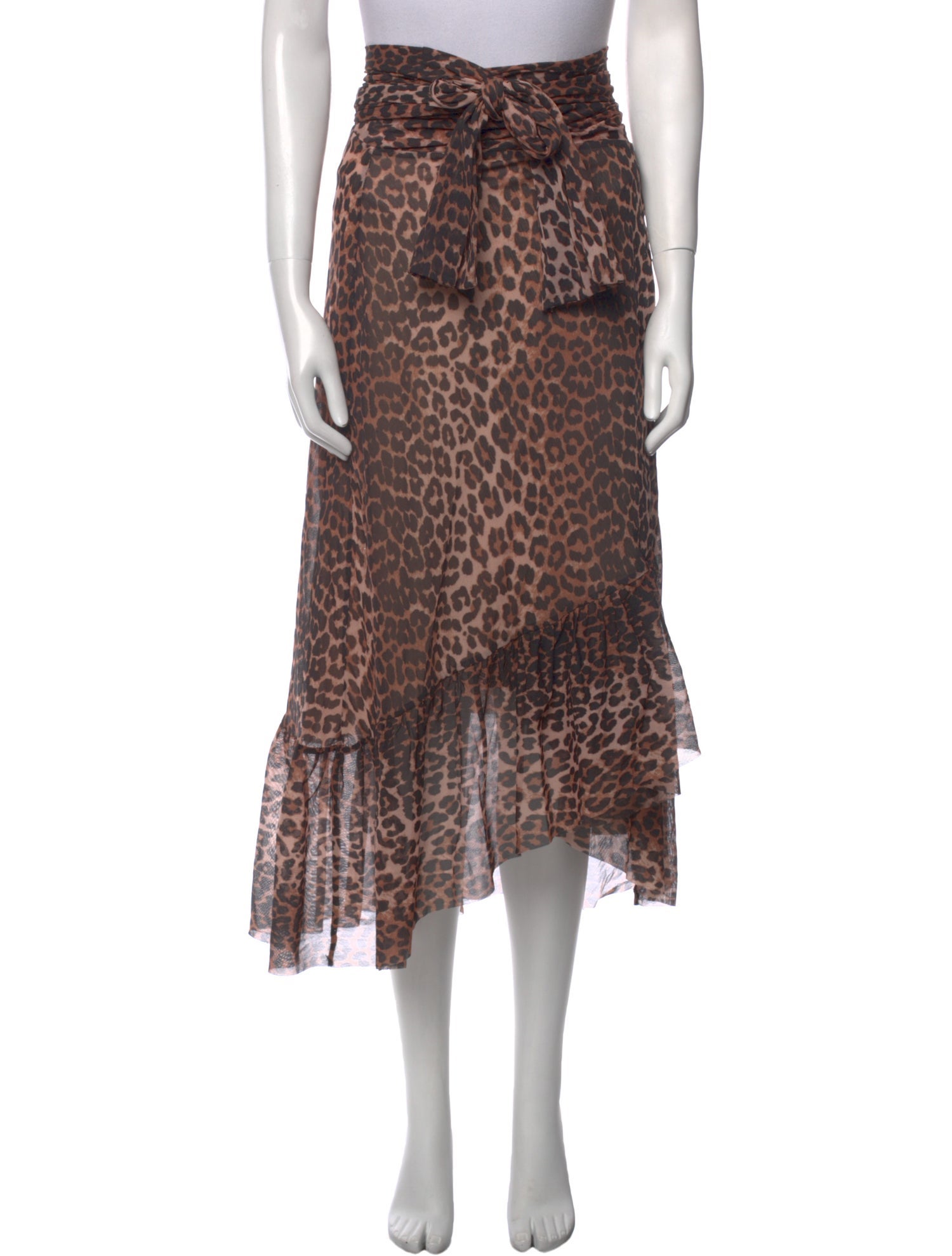 Ganni Animal Print Midi Length Skirt