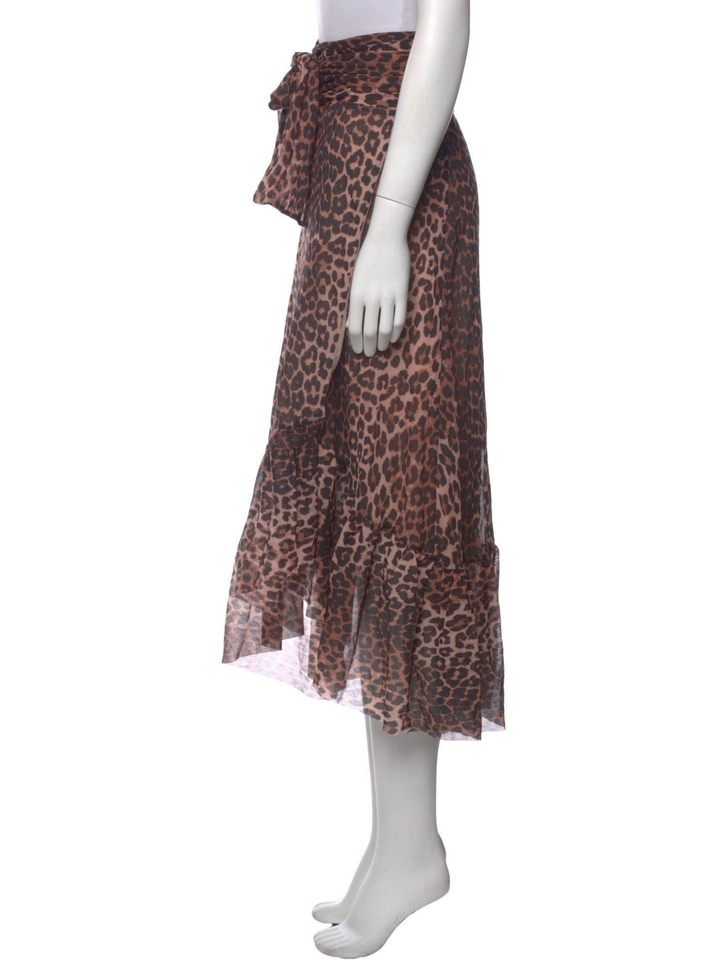 Ganni Animal Print Midi Length Skirt