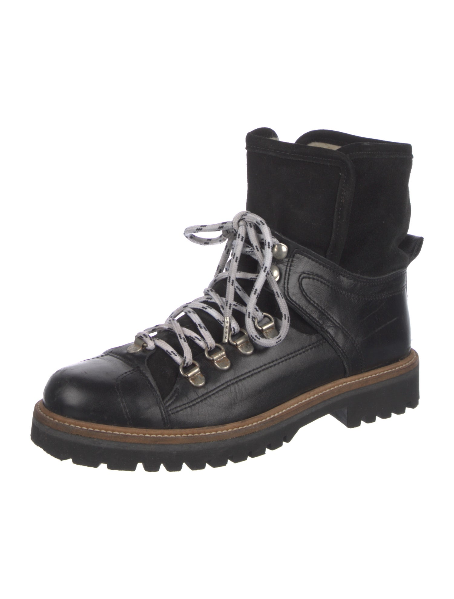 Ganni Leather Combat Boots