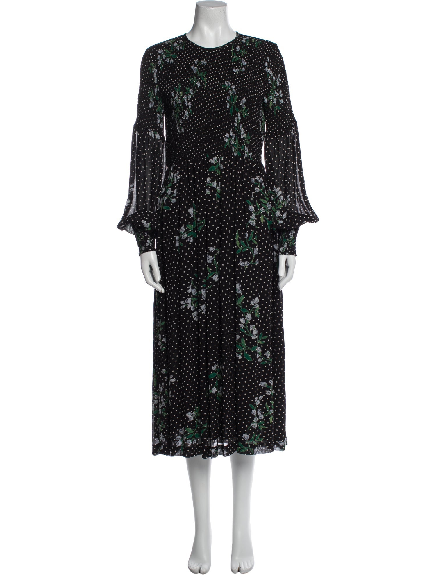 Ganni Polka Dot Print Long Dress